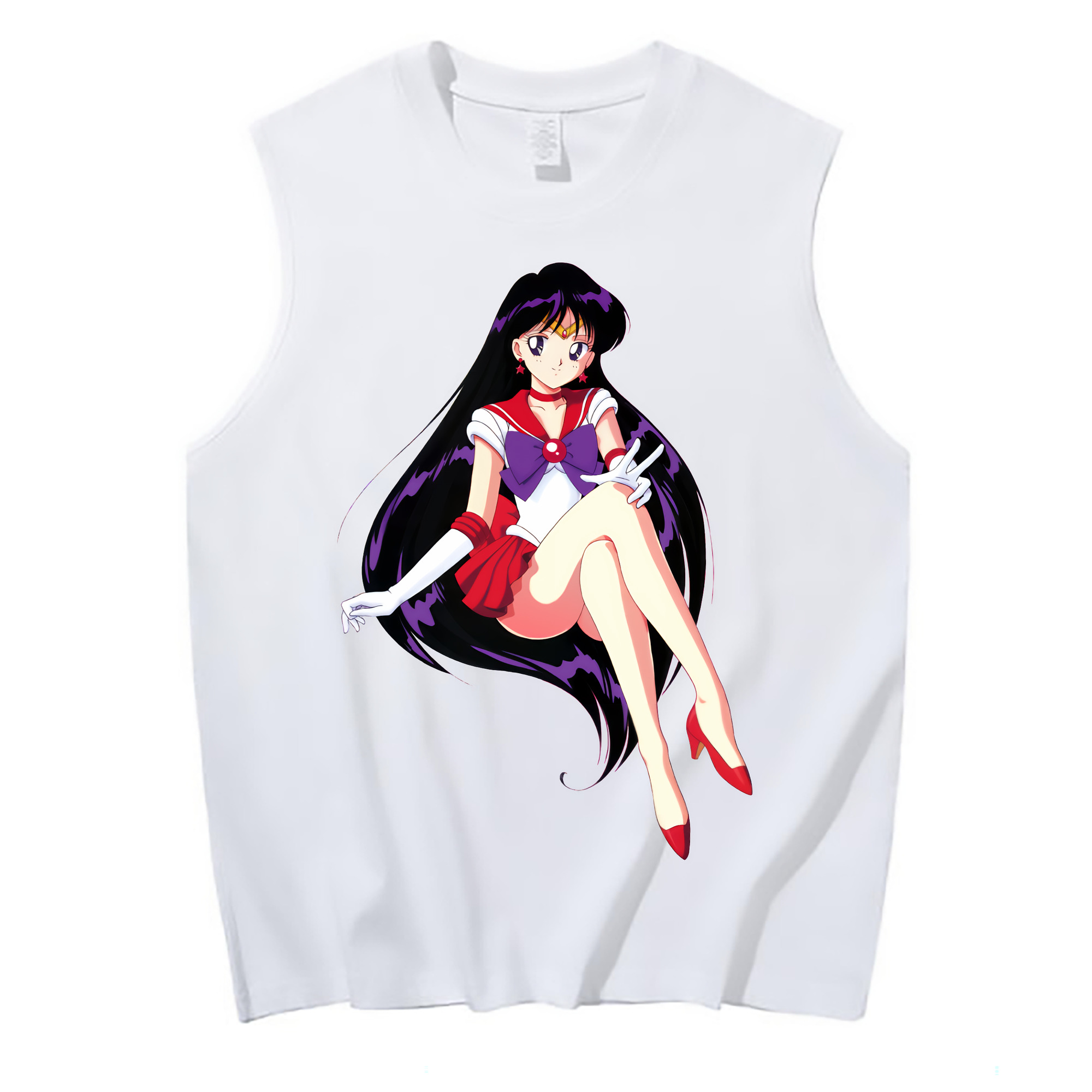 （画像用） 美少女戦士セーラームーン 火野レイ ひの レイ Sailor Moon Hino Rei （セーラーマーズ,Sailor Mars） コットン100％タンクトップ（フロントプリント）