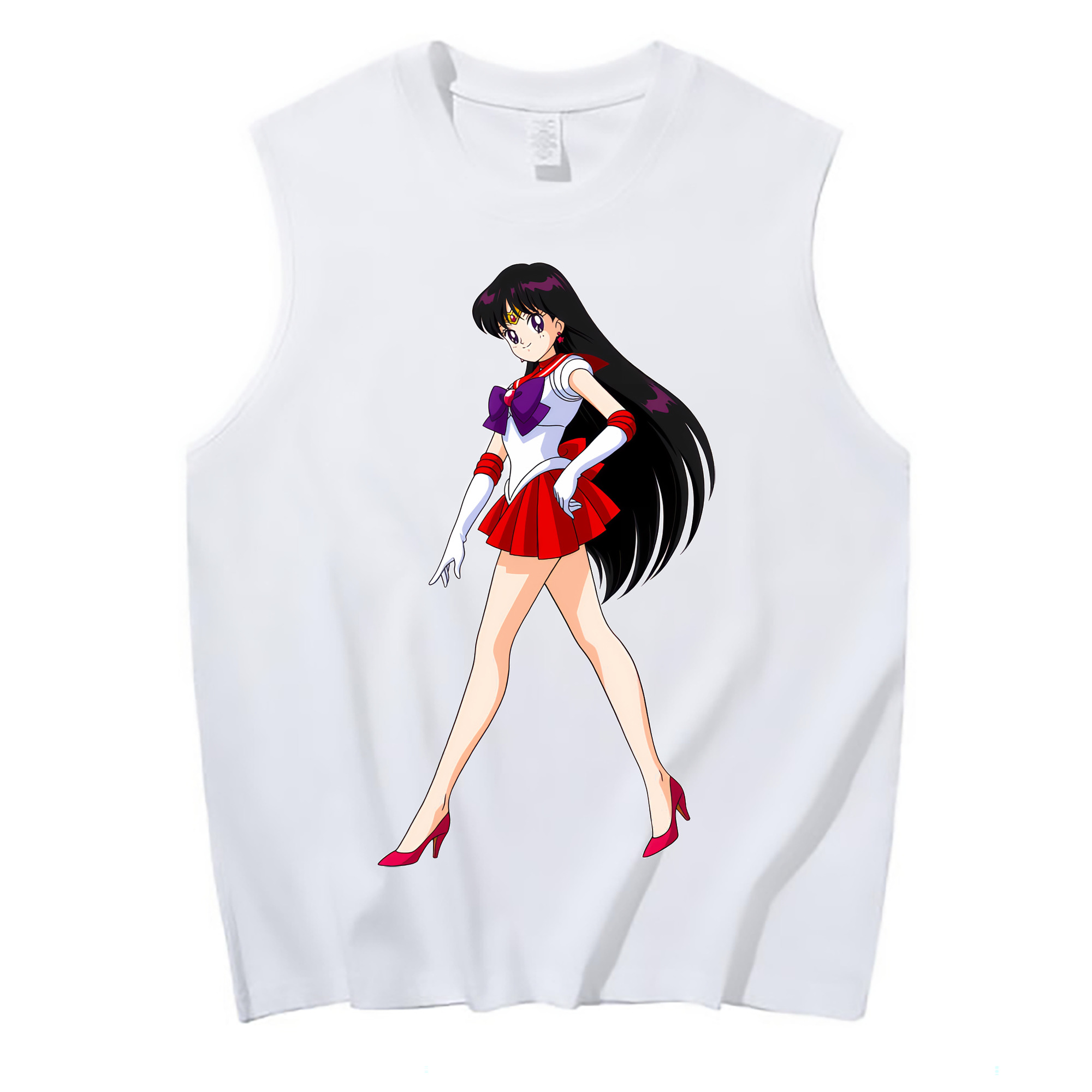 （画像用） 美少女戦士セーラームーン 火野レイ ひの レイ Sailor Moon Hino Rei （セーラーマーズ,Sailor Mars） コットン100％タンクトップ（フロントプリント）