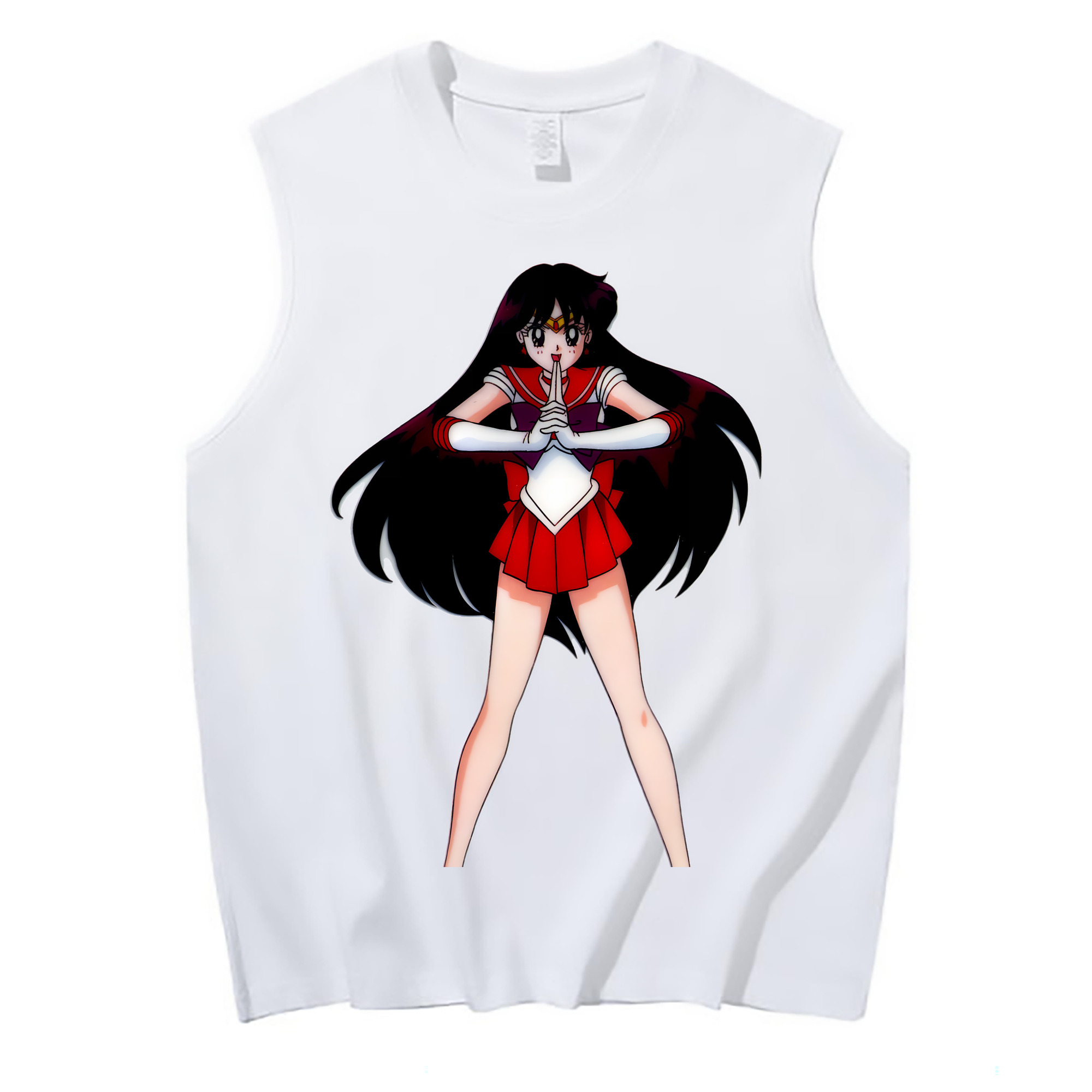 （画像用） 美少女戦士セーラームーン 火野レイ ひの レイ Sailor Moon Hino Rei （セーラーマーズ,Sailor Mars） コットン100％タンクトップ（フロントプリント）