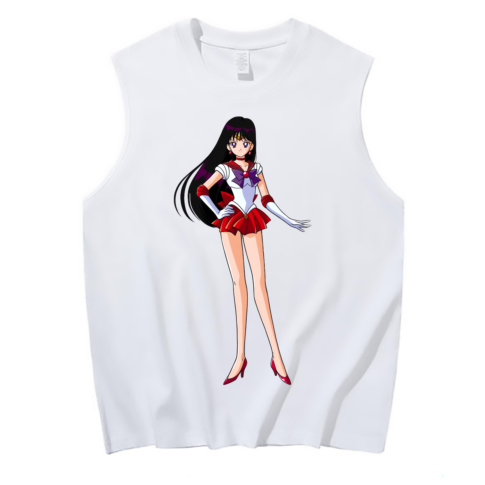 （画像用） 美少女戦士セーラームーン 火野レイ ひの レイ Sailor Moon Hino Rei （セーラーマーズ,Sailor Mars） コットン100％タンクトップ（フロントプリント）