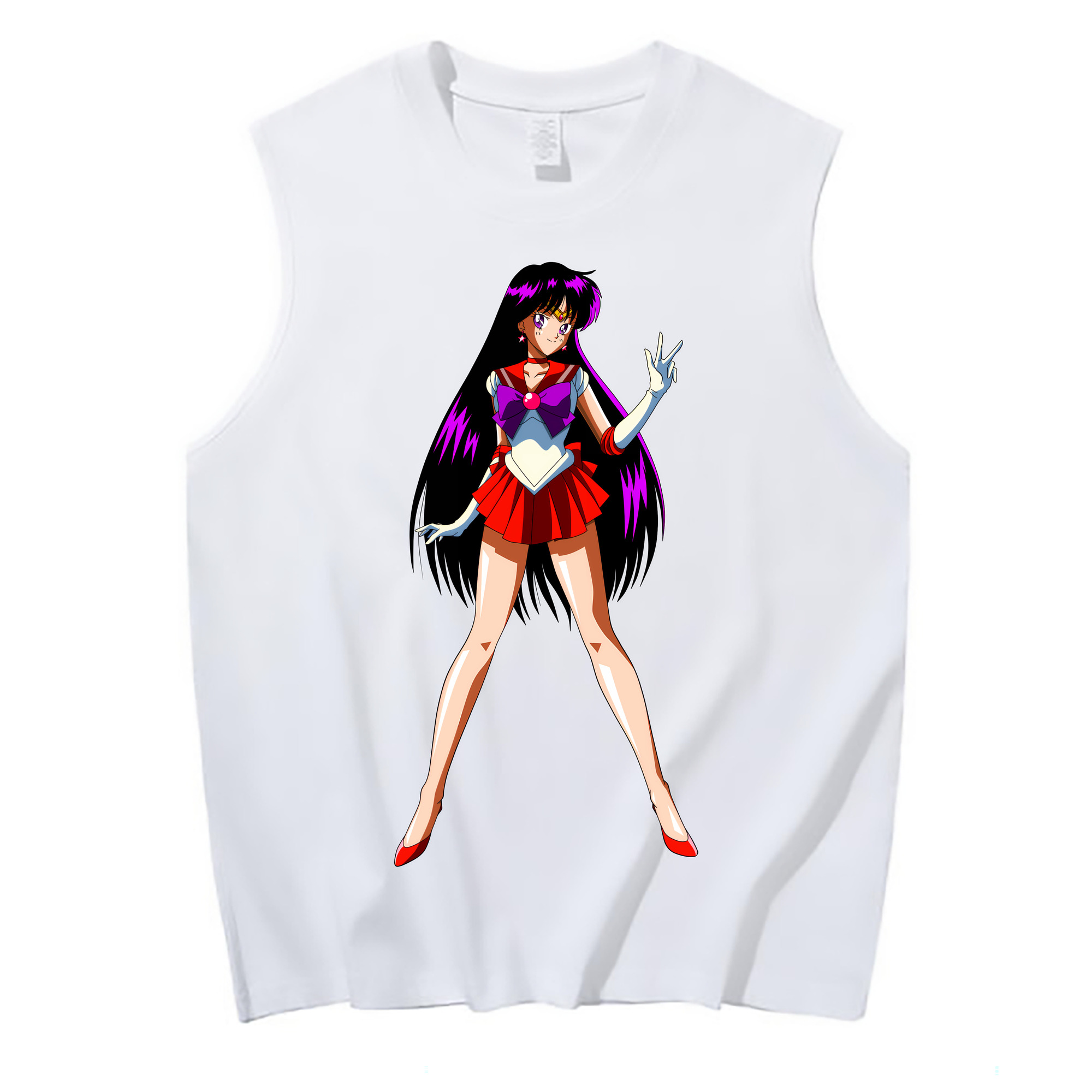 （画像用） 美少女戦士セーラームーン 火野レイ ひの レイ Sailor Moon Hino Rei （セーラーマーズ,Sailor Mars） コットン100％タンクトップ（フロントプリント）