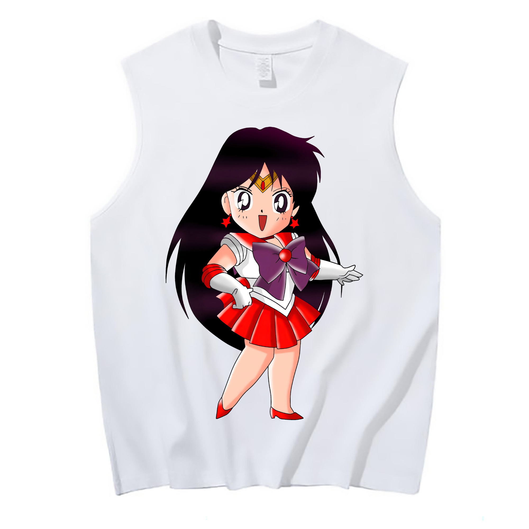 （画像用） 美少女戦士セーラームーン 火野レイ ひの レイ Sailor Moon Hino Rei （セーラーマーズ,Sailor Mars） コットン100％タンクトップ（フロントプリント）