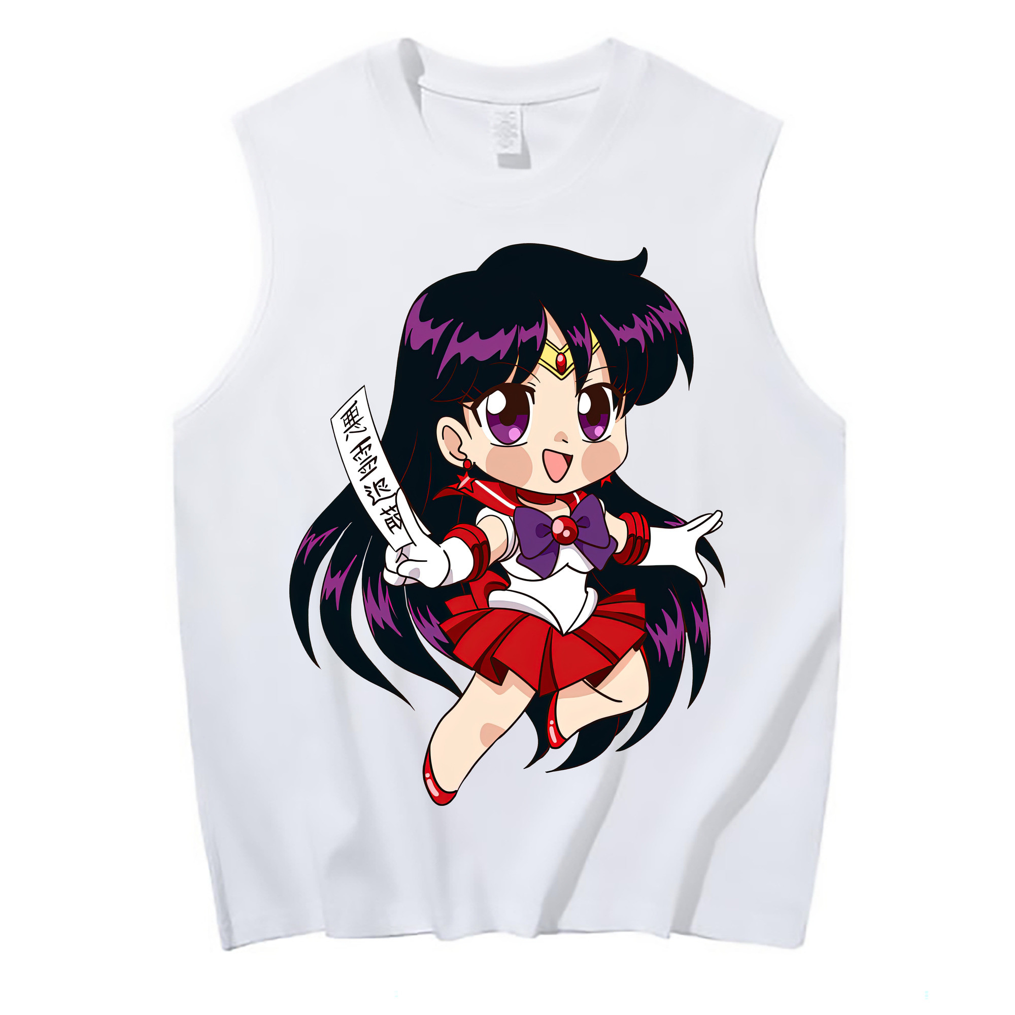 （画像用） 美少女戦士セーラームーン 火野レイ ひの レイ Sailor Moon Hino Rei （セーラーマーズ,Sailor Mars） コットン100％タンクトップ（フロントプリント）