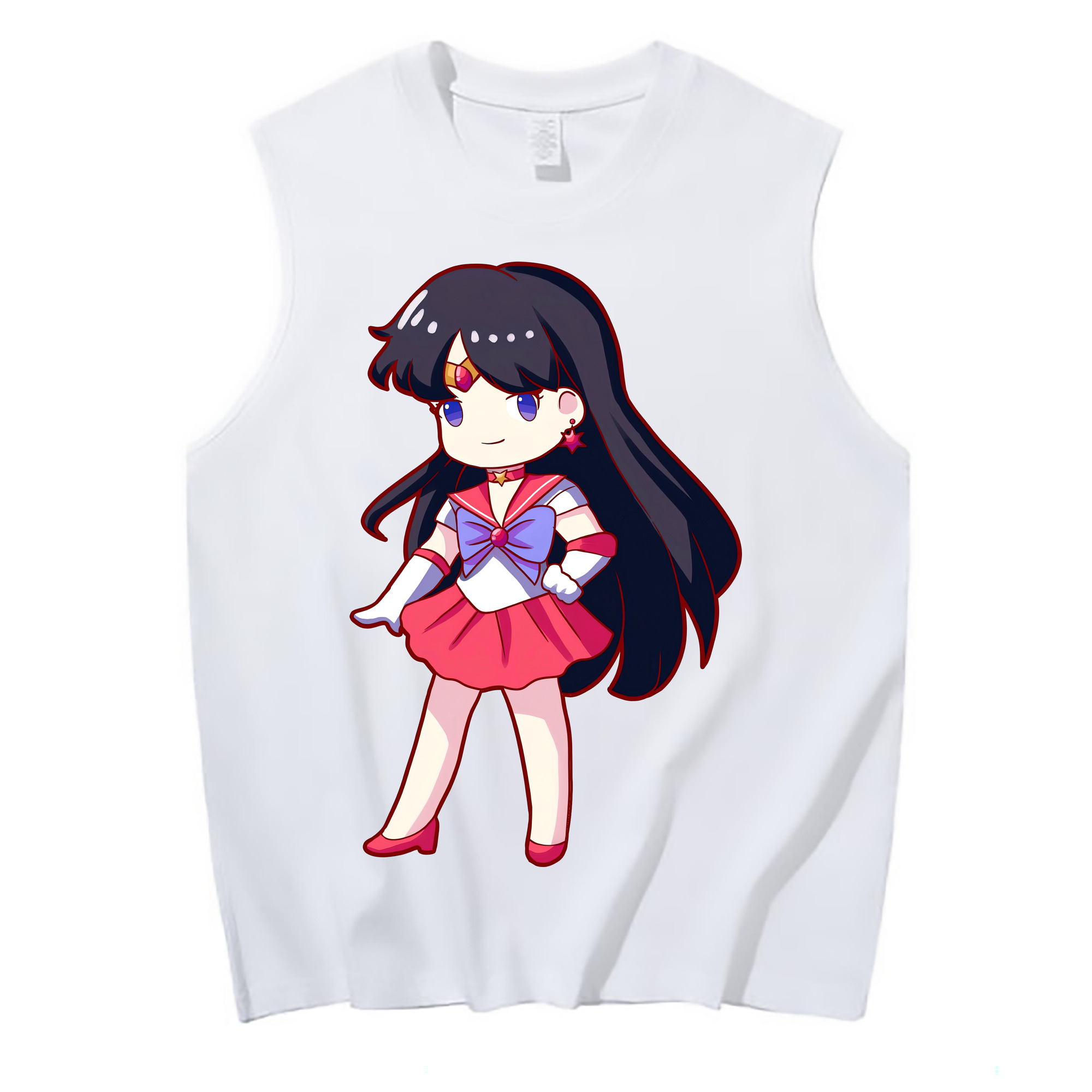 （画像用） 美少女戦士セーラームーン 火野レイ ひの レイ Sailor Moon Hino Rei （セーラーマーズ,Sailor Mars） コットン100％タンクトップ（フロントプリント）