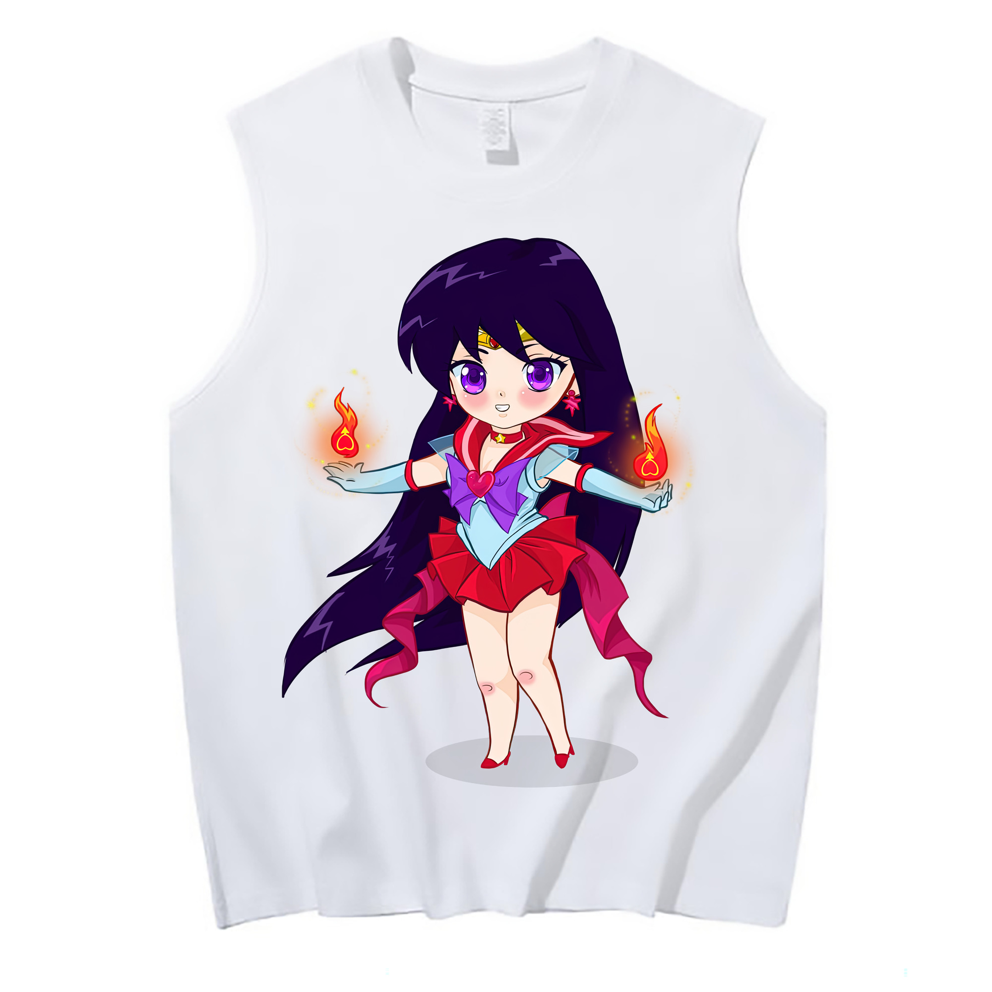 （画像用） 美少女戦士セーラームーン 火野レイ ひの レイ Sailor Moon Hino Rei （セーラーマーズ,Sailor Mars） コットン100％タンクトップ（フロントプリント）