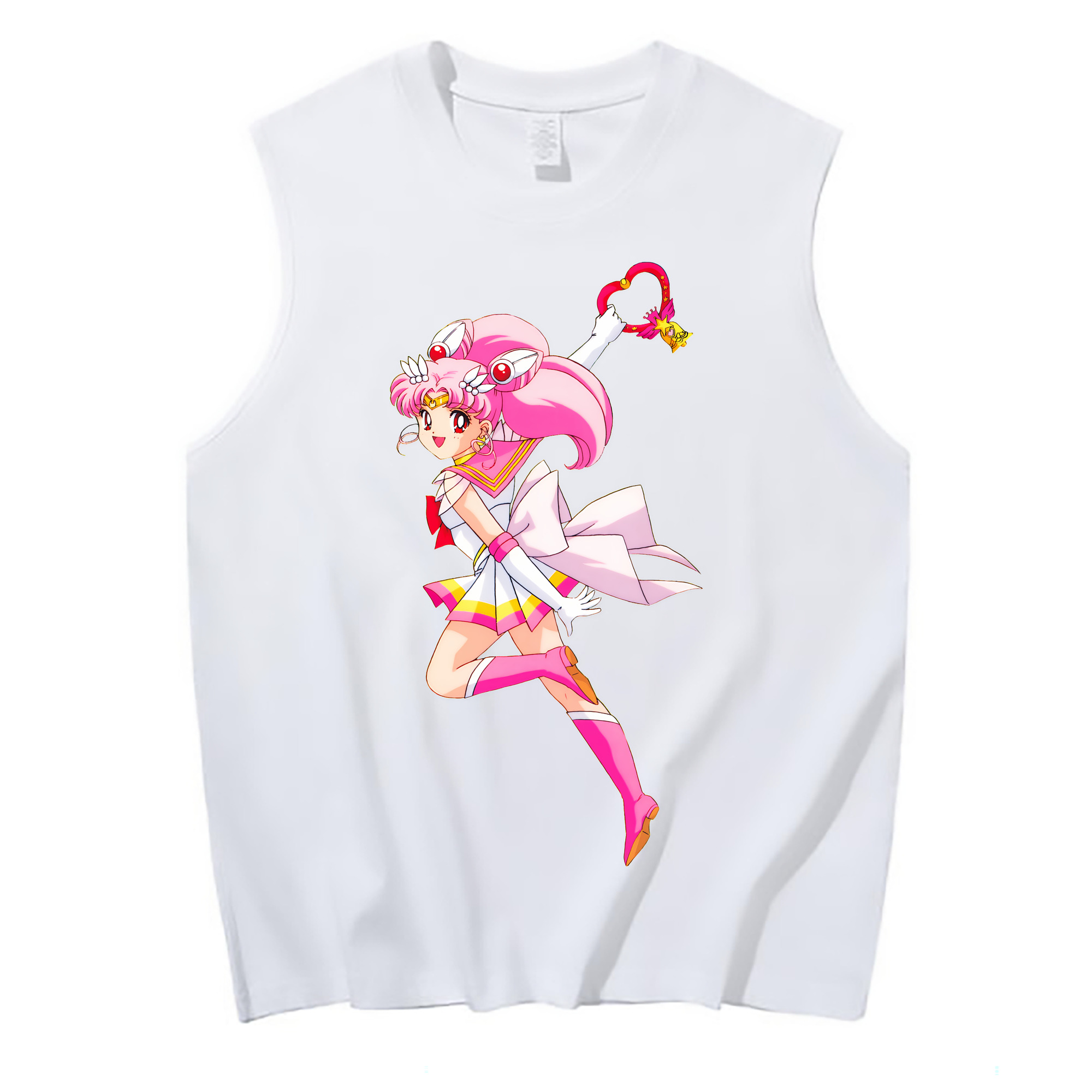 （画像用） 美少女戦士セーラームーン ちびうさ Sailor Moon Chibiusa Tsukino Usagi Small Lady Serenity コットン100％タンクトップ（フロントプリント）