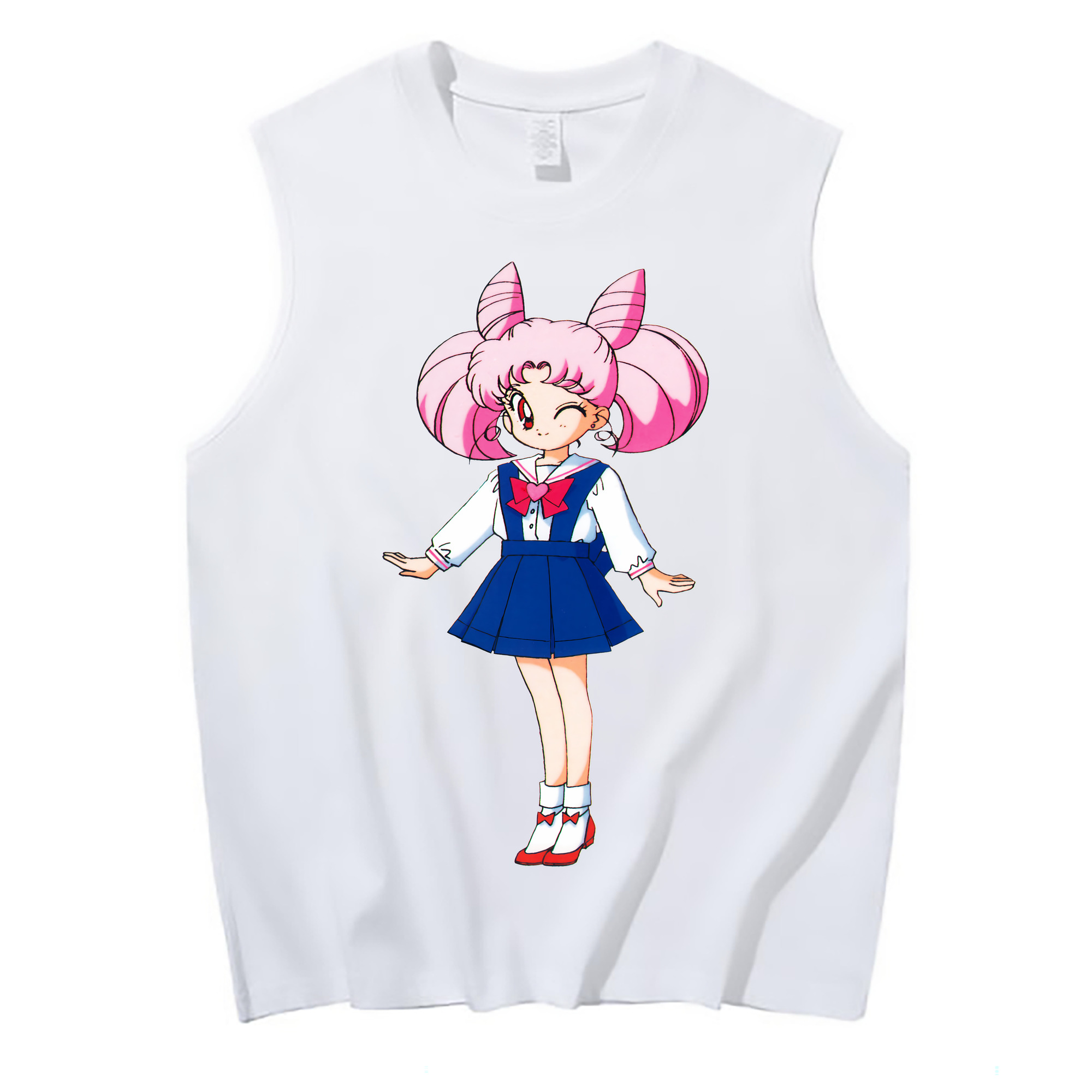 （画像用） 美少女戦士セーラームーン ちびうさ Sailor Moon Chibiusa Tsukino Usagi Small Lady Serenity コットン100％タンクトップ（フロントプリント）