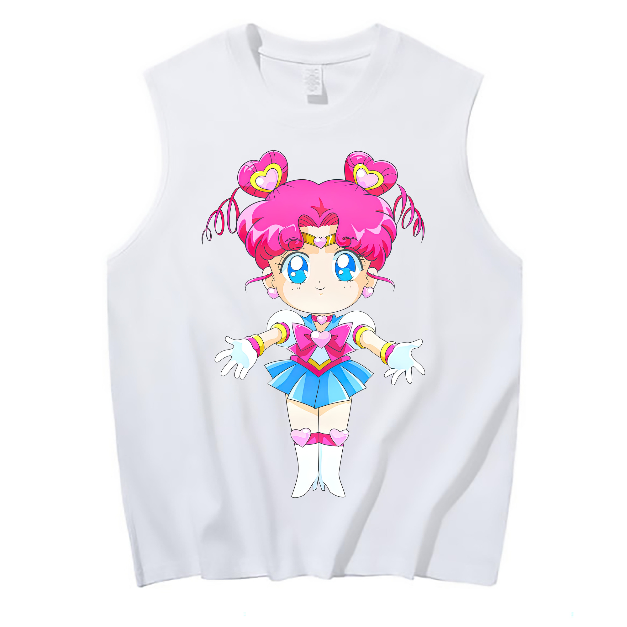 （画像用） 美少女戦士セーラームーン ちびうさ Sailor Moon Chibiusa Tsukino Usagi Small Lady Serenity コットン100％タンクトップ（フロントプリント）