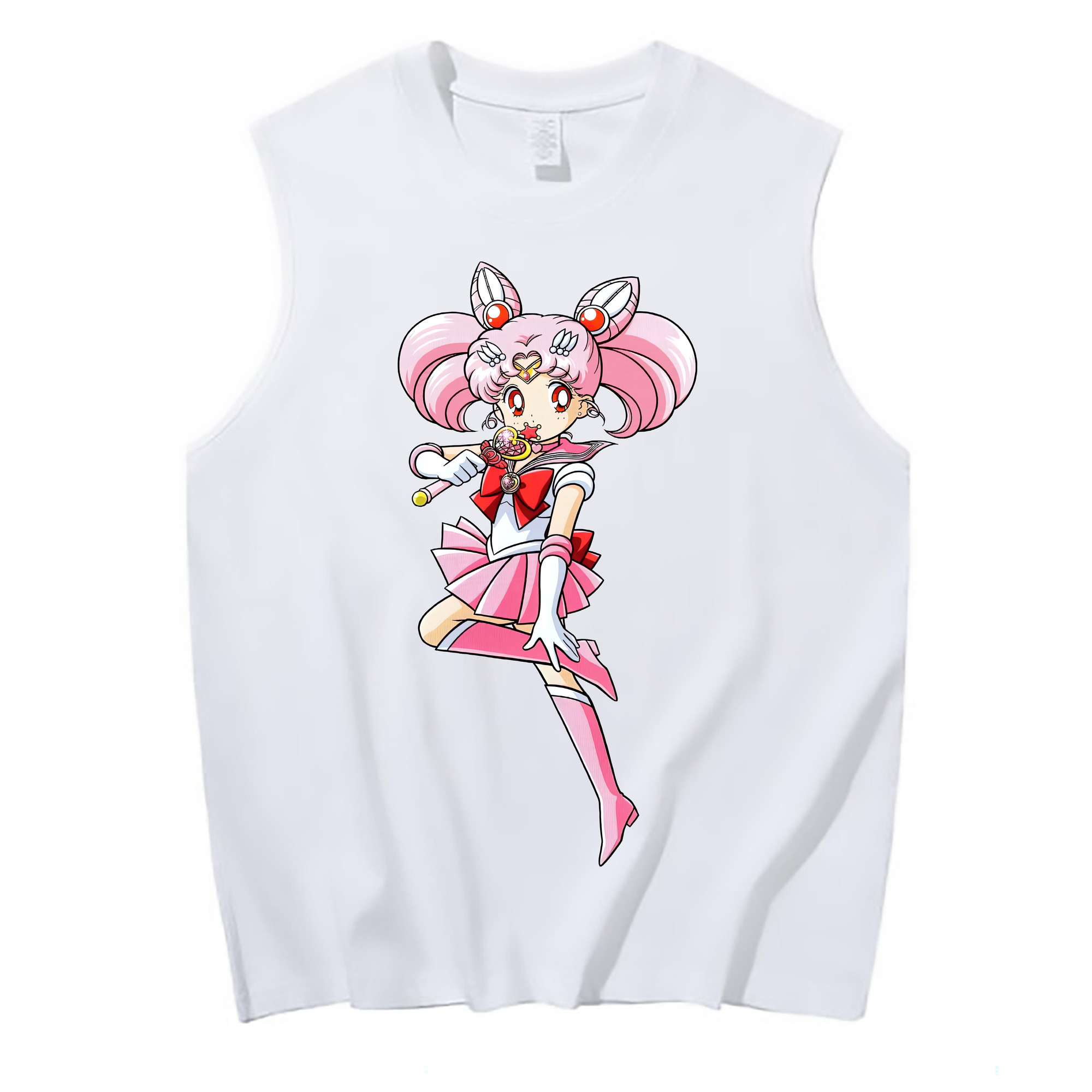 （画像用） 美少女戦士セーラームーン ちびうさ Sailor Moon Chibiusa Tsukino Usagi Small Lady Serenity コットン100％タンクトップ（フロントプリント）