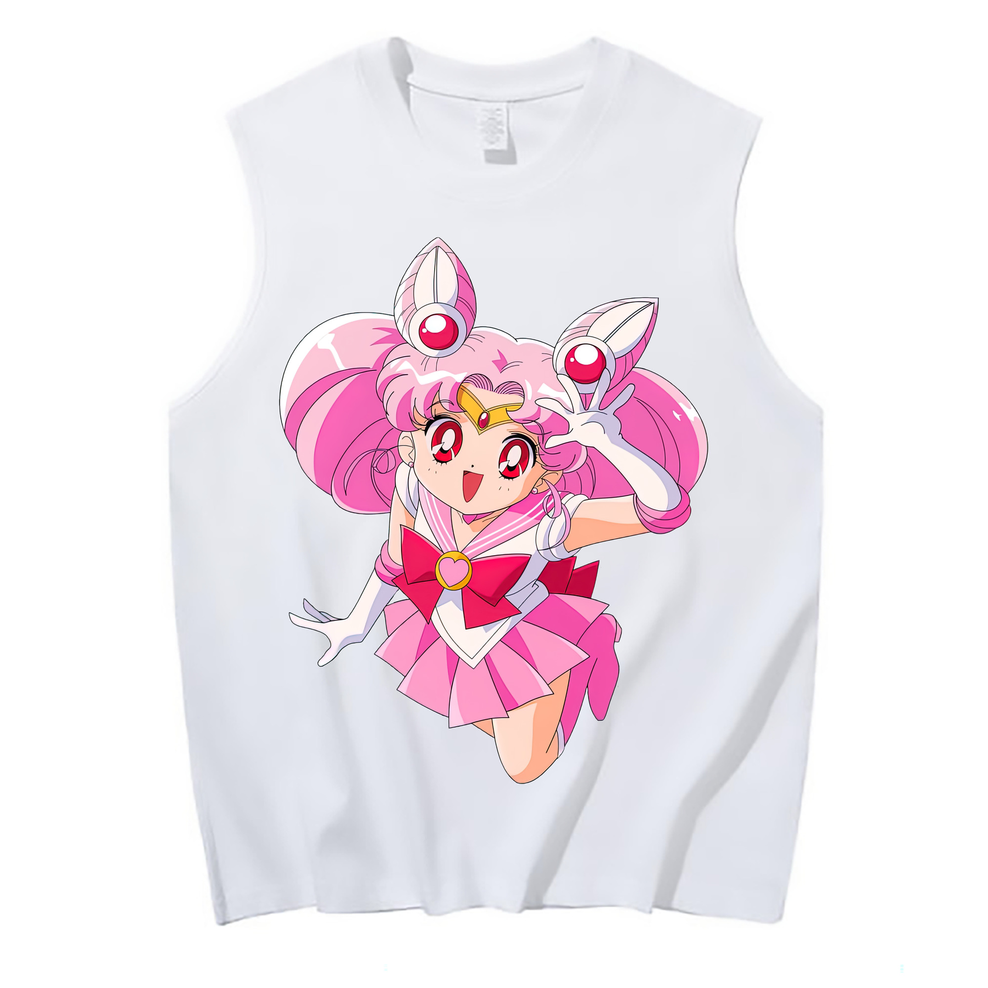（画像用） 美少女戦士セーラームーン ちびうさ Sailor Moon Chibiusa Tsukino Usagi Small Lady Serenity コットン100％タンクトップ（フロントプリント）
