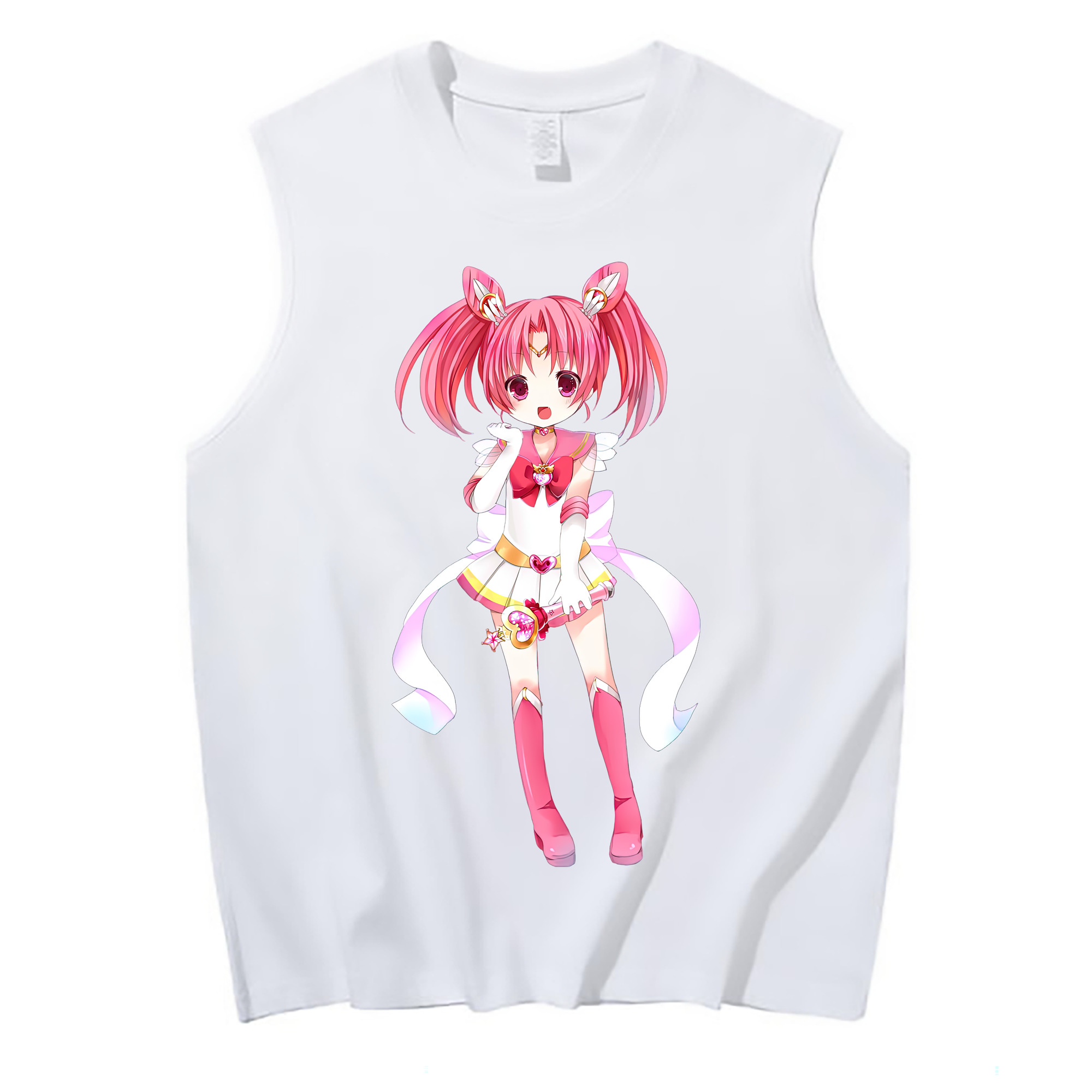 （画像用） 美少女戦士セーラームーン ちびうさ Sailor Moon Chibiusa Tsukino Usagi Small Lady Serenity コットン100％タンクトップ（フロントプリント）