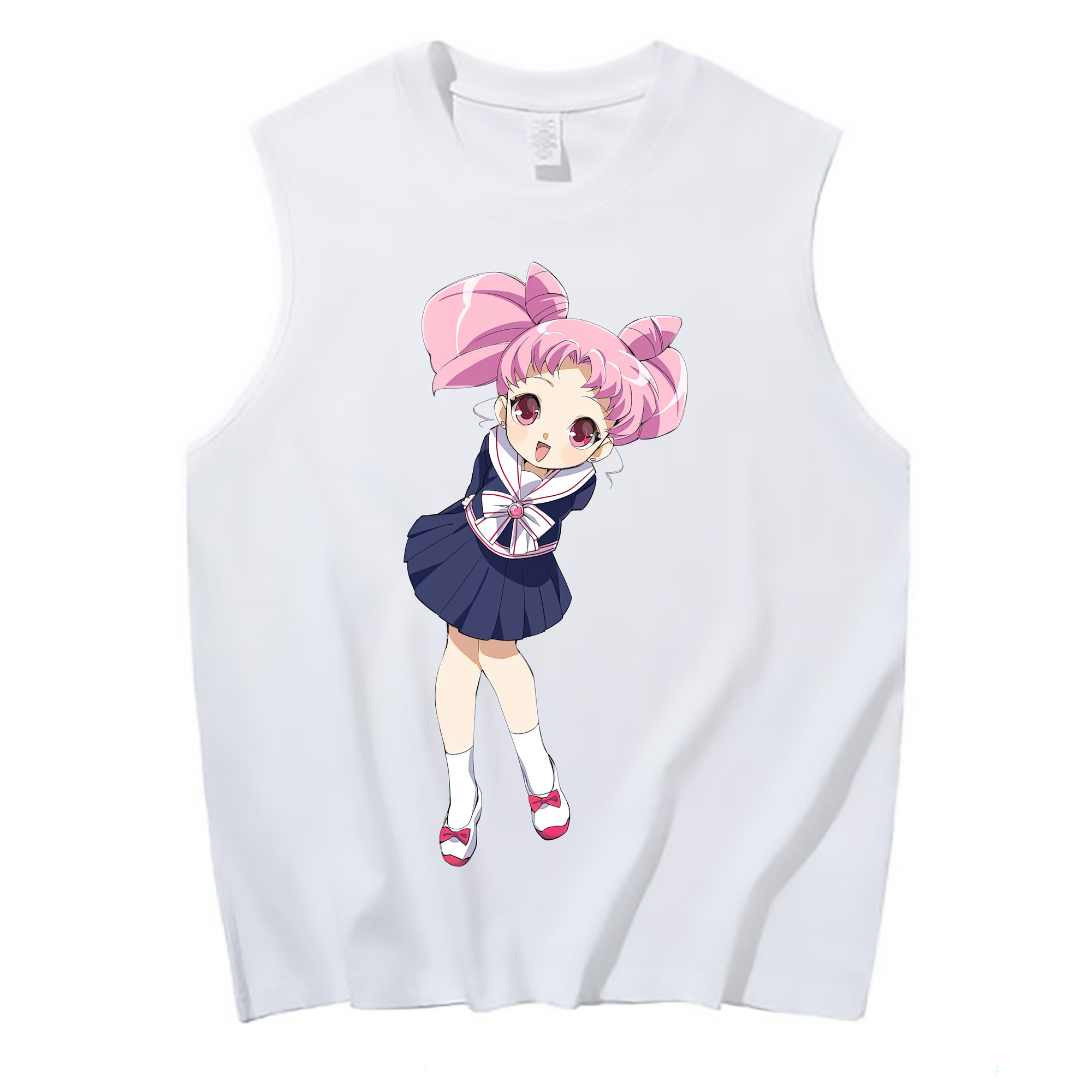 （画像用） 美少女戦士セーラームーン ちびうさ Sailor Moon Chibiusa Tsukino Usagi Small Lady Serenity コットン100％タンクトップ（フロントプリント）