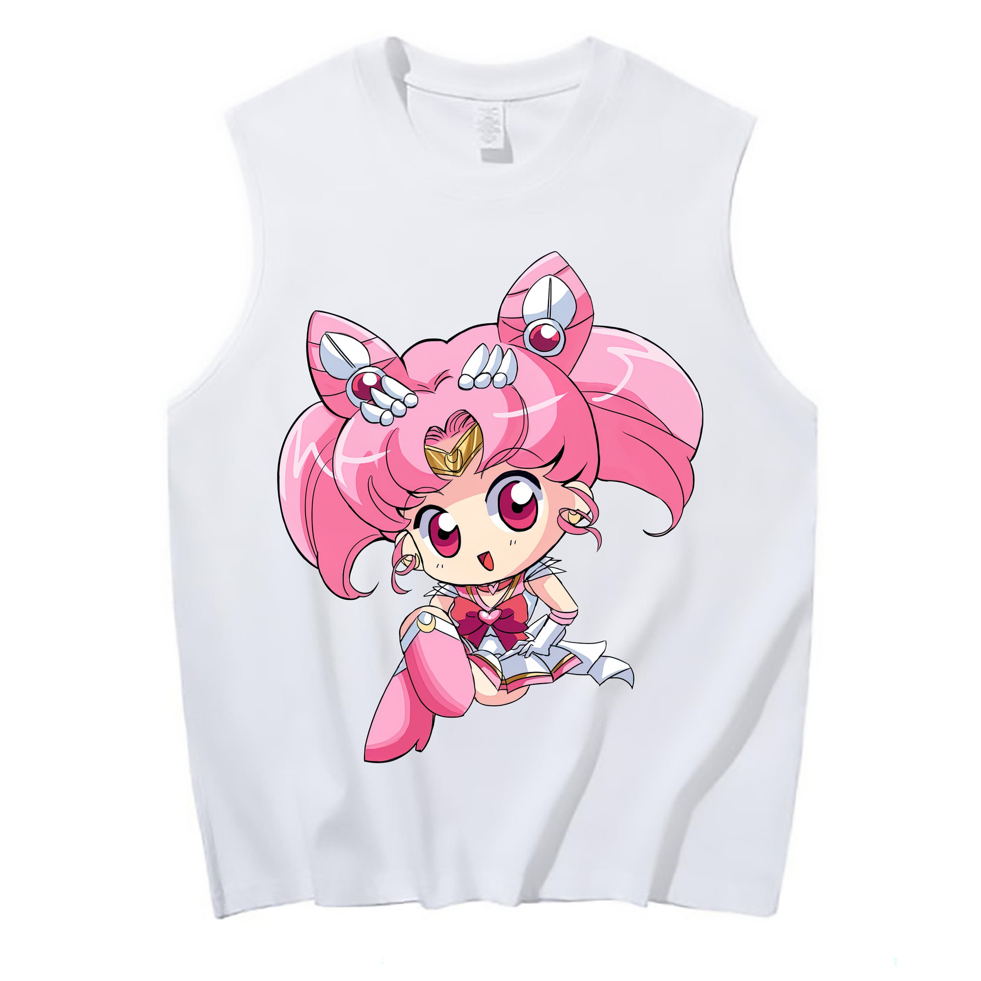 （画像用） 美少女戦士セーラームーン ちびうさ Sailor Moon Chibiusa Tsukino Usagi Small Lady Serenity コットン100％タンクトップ（フロントプリント）