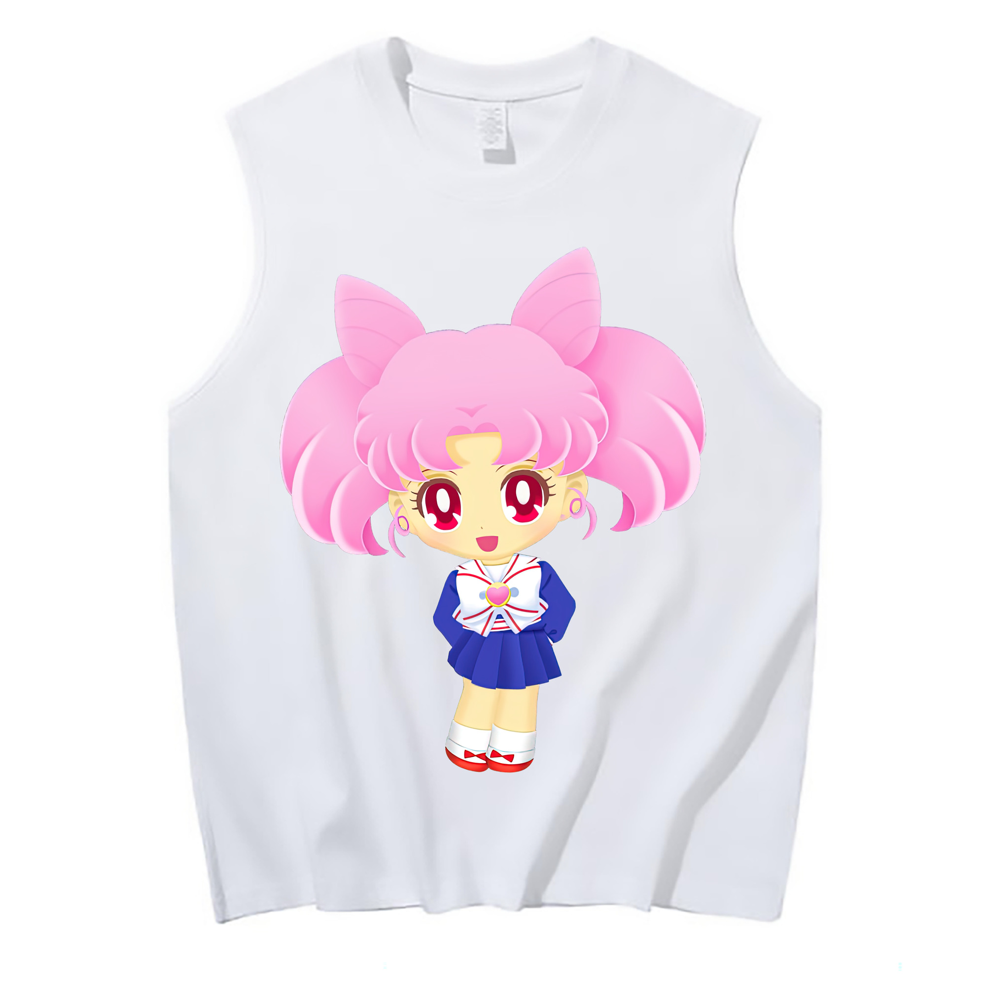 （画像用） 美少女戦士セーラームーン ちびうさ Sailor Moon Chibiusa Tsukino Usagi Small Lady Serenity コットン100％タンクトップ（フロントプリント）