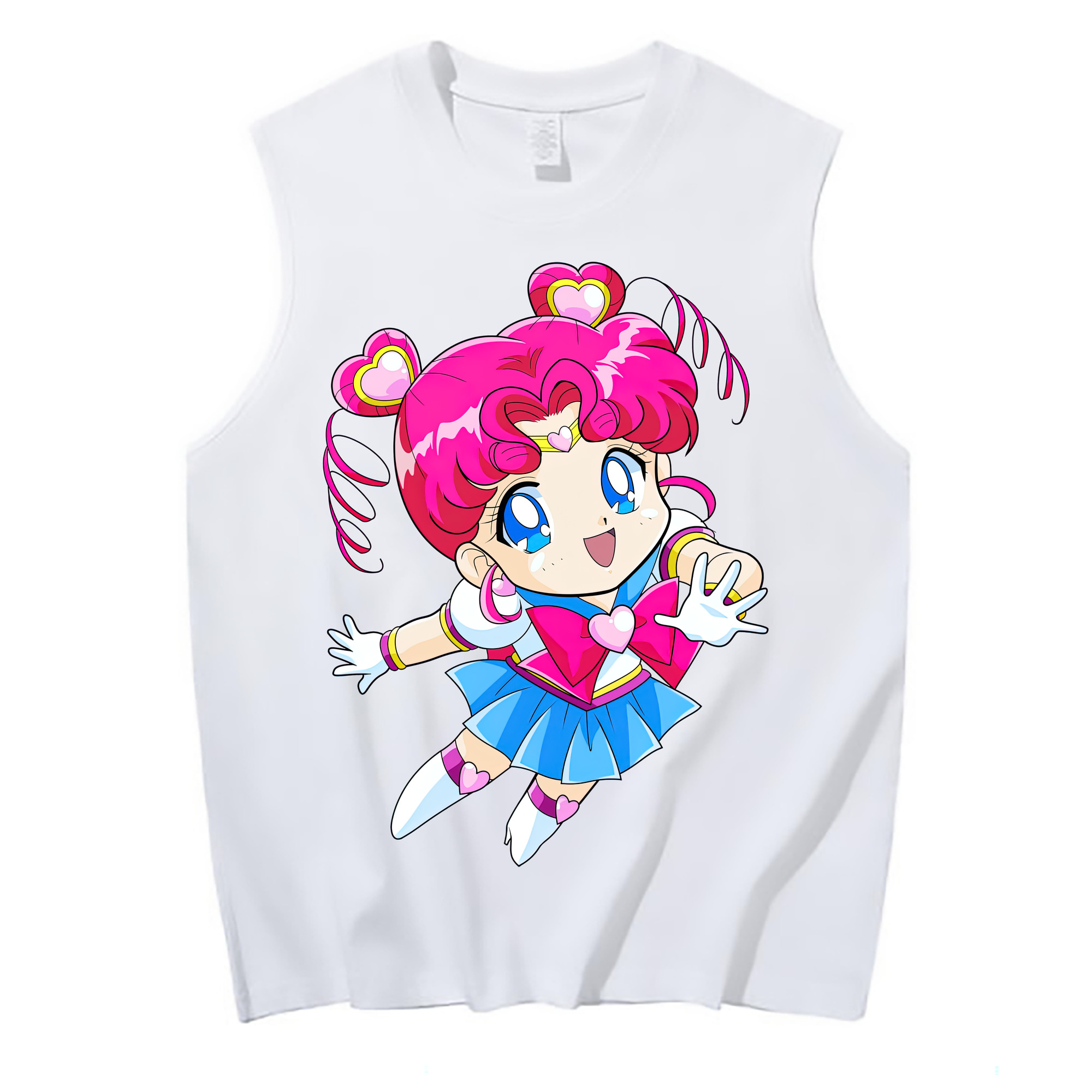 （画像用） 美少女戦士セーラームーン ちびうさ Sailor Moon Chibiusa Tsukino Usagi Small Lady Serenity コットン100％タンクトップ（フロントプリント）