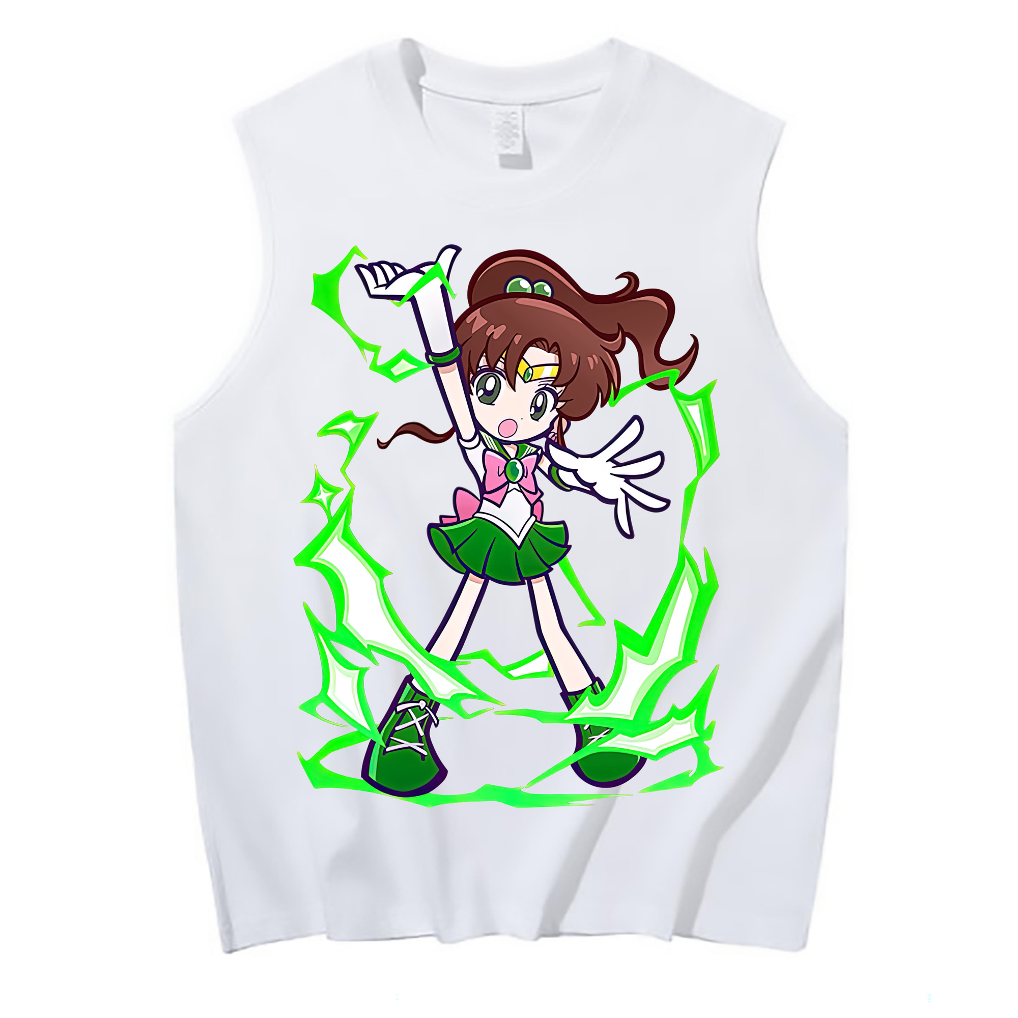 （画像用） 美少女戦士セーラームーン 木野 まこと きの まこと Sailor Moon Kino Makoto （セーラージュピター；Sailor Jupiter） コットン100％タンクトップ（フロントプリント）