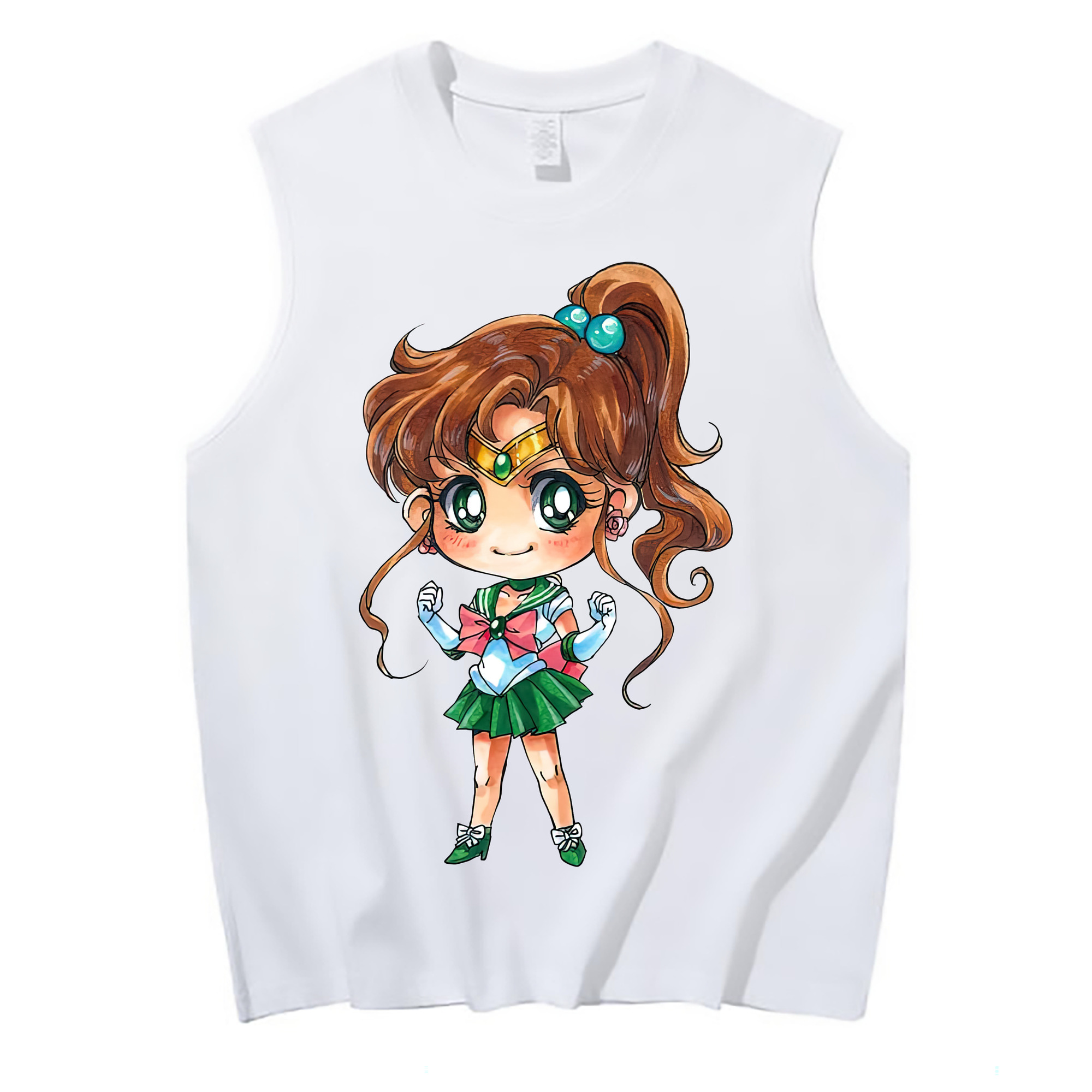 （画像用） 美少女戦士セーラームーン 木野 まこと きの まこと Sailor Moon Kino Makoto （セーラージュピター；Sailor Jupiter） コットン100％タンクトップ（フロントプリント）