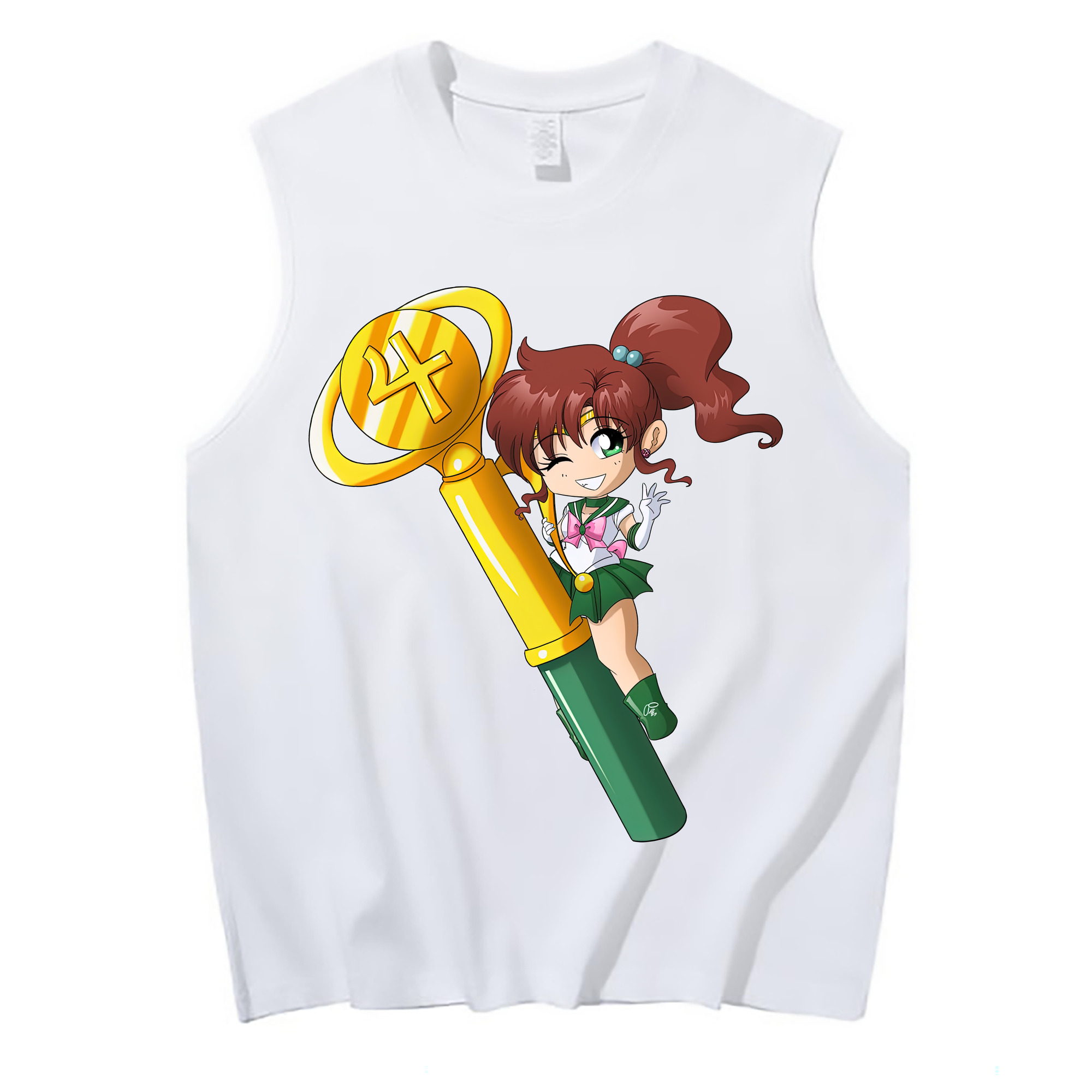 （画像用） 美少女戦士セーラームーン 木野 まこと きの まこと Sailor Moon Kino Makoto （セーラージュピター；Sailor Jupiter） コットン100％タンクトップ（フロントプリント）