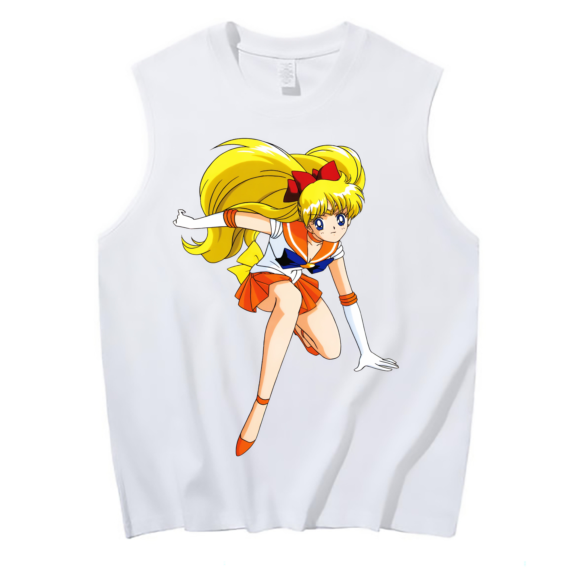 （画像用） 美少女戦士セーラームーン 愛野 美奈子 あいの みなこ Sailor Moon Aino Minako コットン100％タンクトップ（フロントプリント）