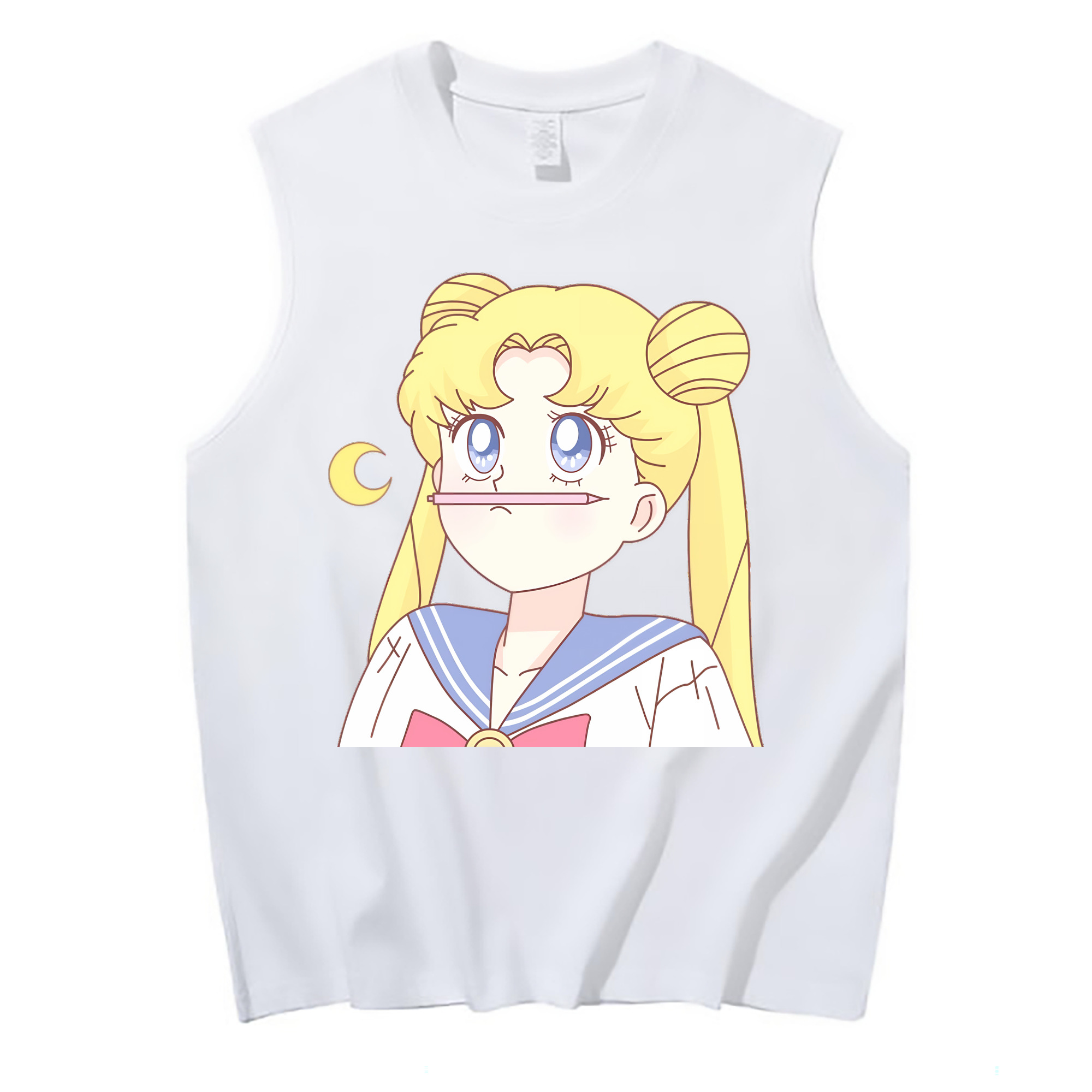 （画像用） 美少女戦士セーラームーン 愛野 美奈子 あいの みなこ Sailor Moon Aino Minako コットン100％タンクトップ（フロントプリント）