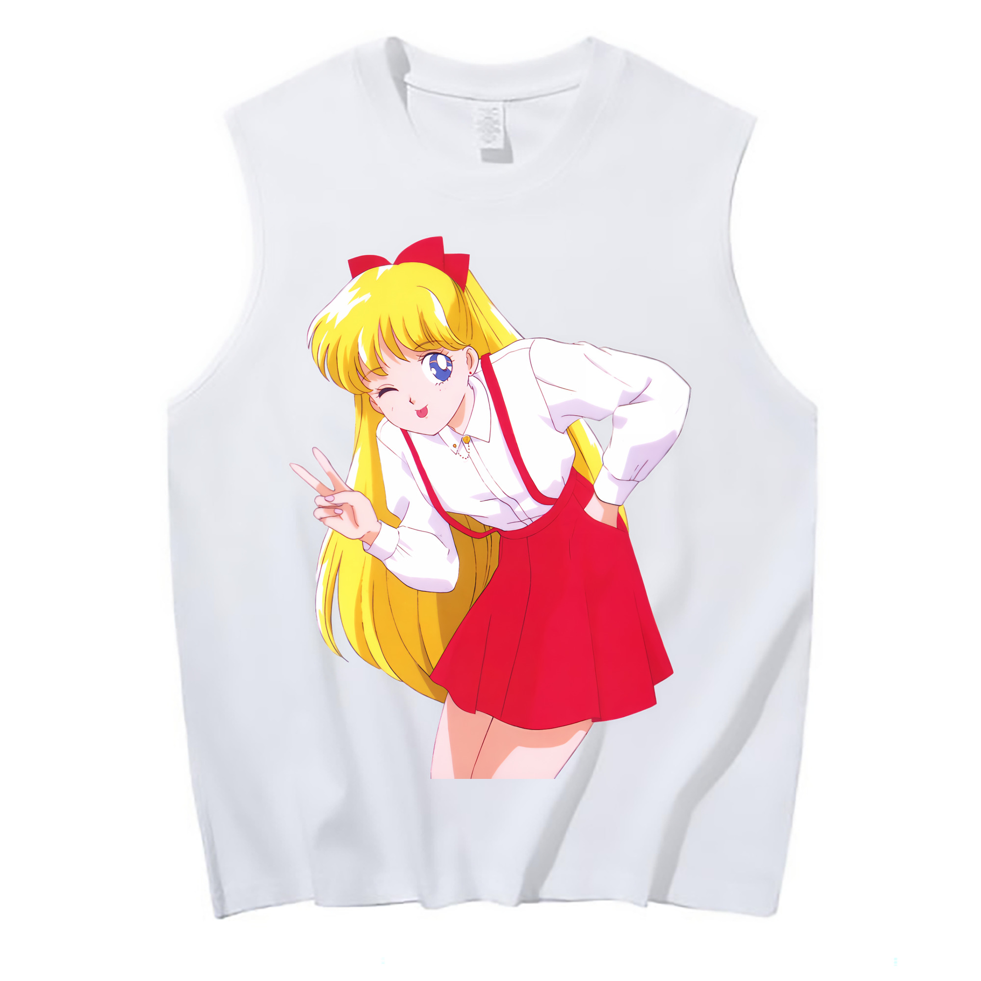 （画像用） 美少女戦士セーラームーン 愛野 美奈子 あいの みなこ Sailor Moon Aino Minako コットン100％タンクトップ（フロントプリント）