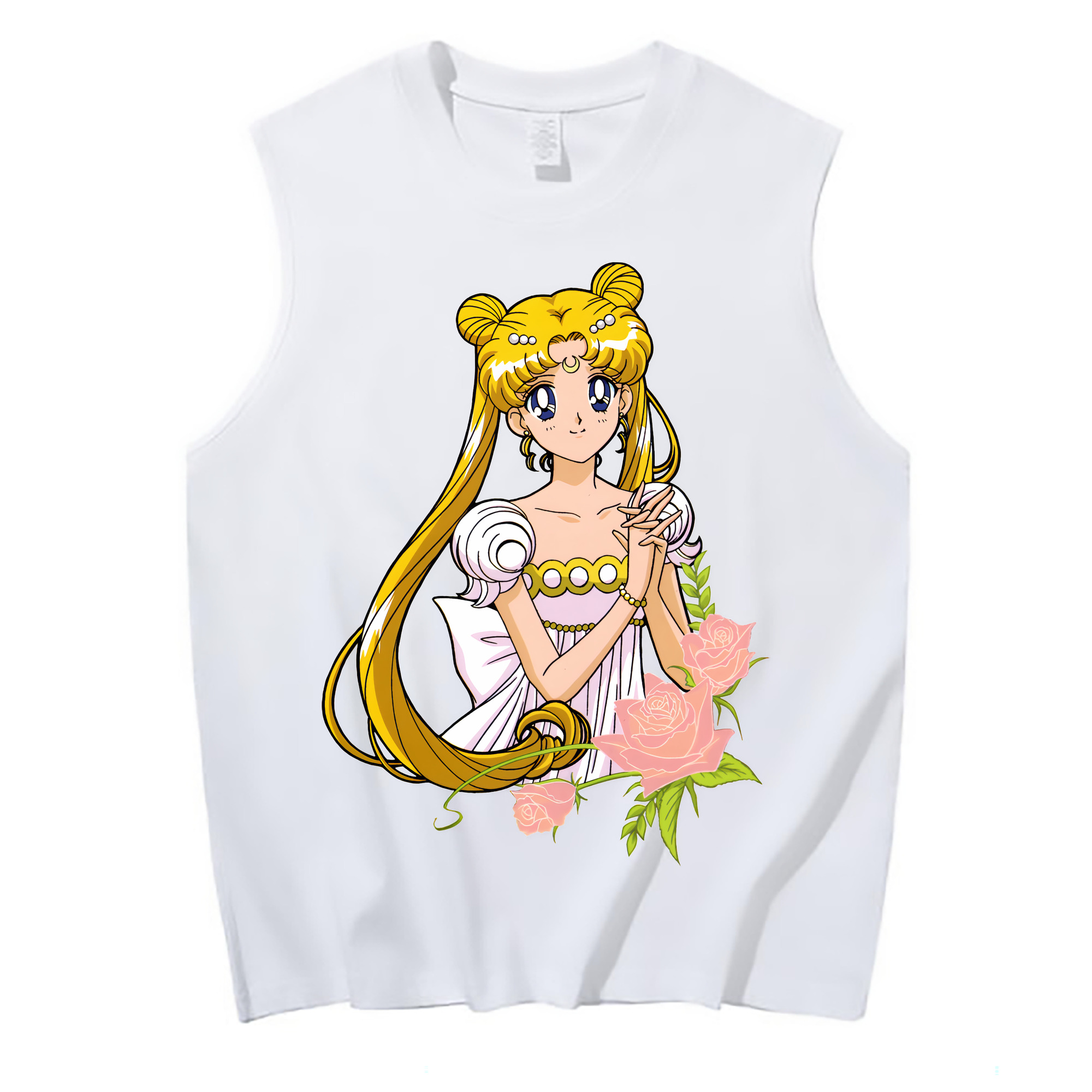 （画像用） 美少女戦士セーラームーン 愛野 美奈子 あいの みなこ Sailor Moon Aino Minako コットン100％タンクトップ（フロントプリント）