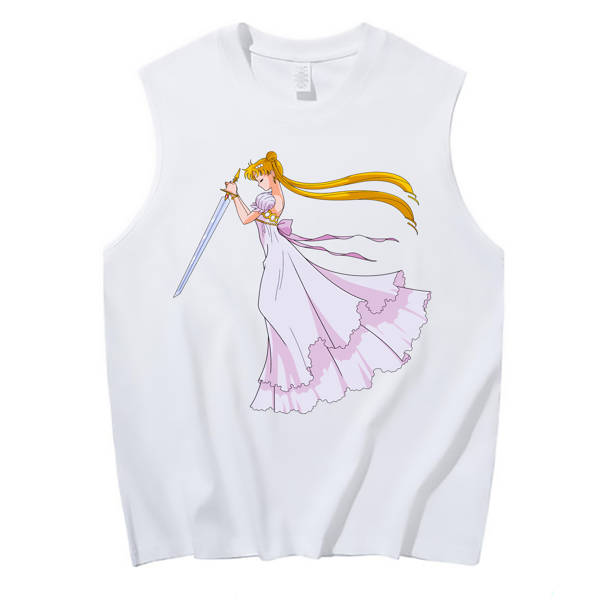 （画像用） 美少女戦士セーラームーン 愛野 美奈子 あいの みなこ Sailor Moon Aino Minako コットン100％タンクトップ（フロントプリント）