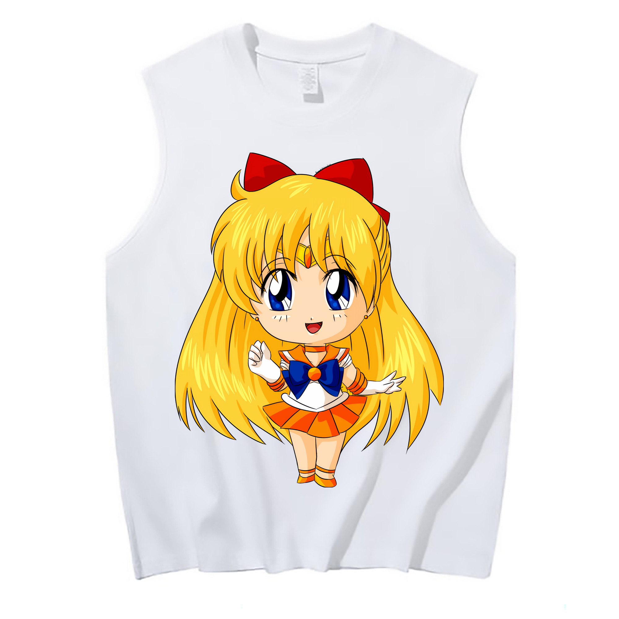 （画像用） 美少女戦士セーラームーン 愛野 美奈子 あいの みなこ Sailor Moon Aino Minako コットン100％タンクトップ（フロントプリント）