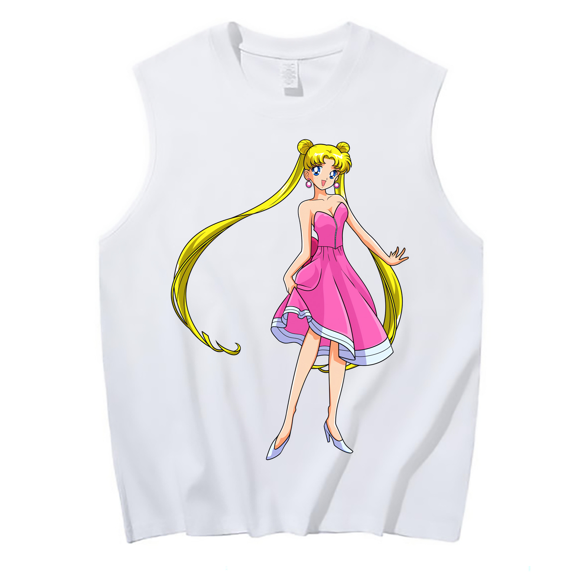 （画像用） 美少女戦士セーラームーン 愛野 美奈子 あいの みなこ Sailor Moon Aino Minako コットン100％タンクトップ（フロントプリント）