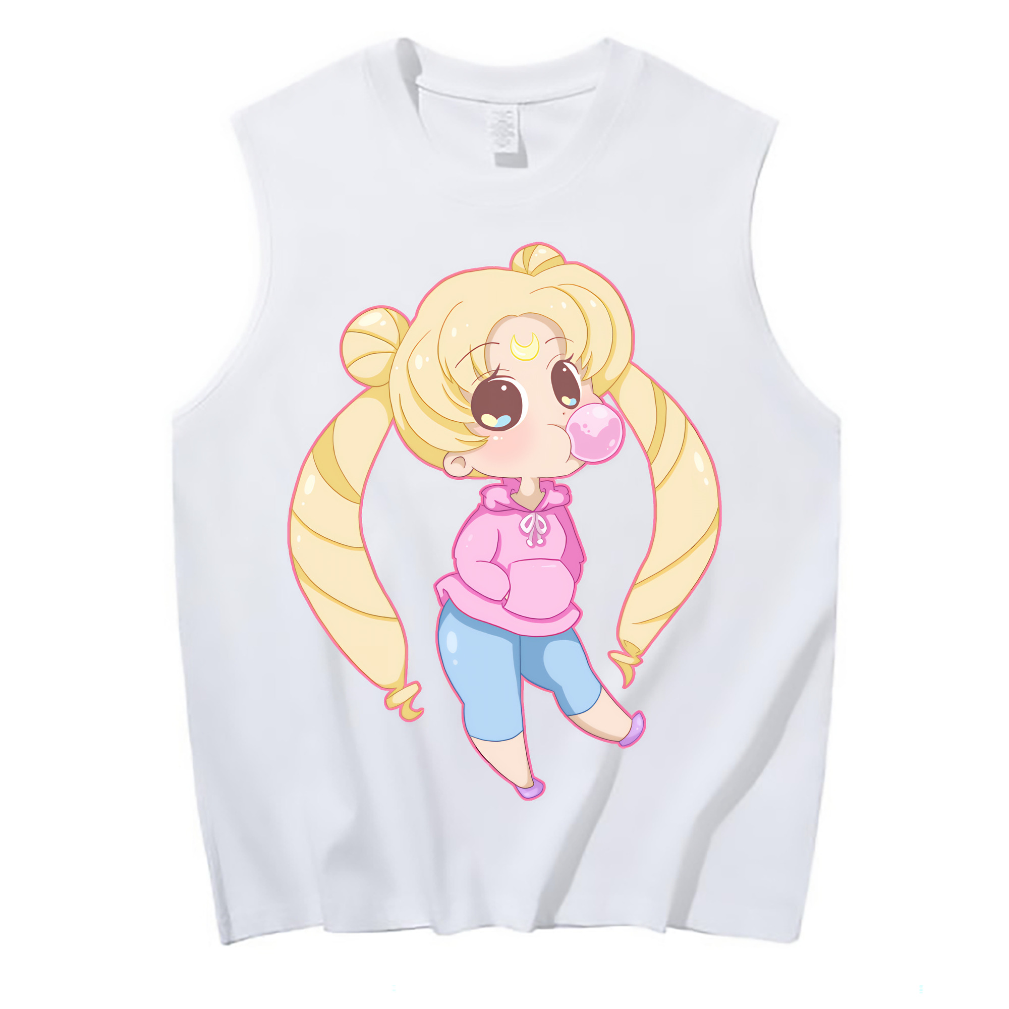 （画像用） 美少女戦士セーラームーン 愛野 美奈子 あいの みなこ Sailor Moon Aino Minako コットン100％タンクトップ（フロントプリント）
