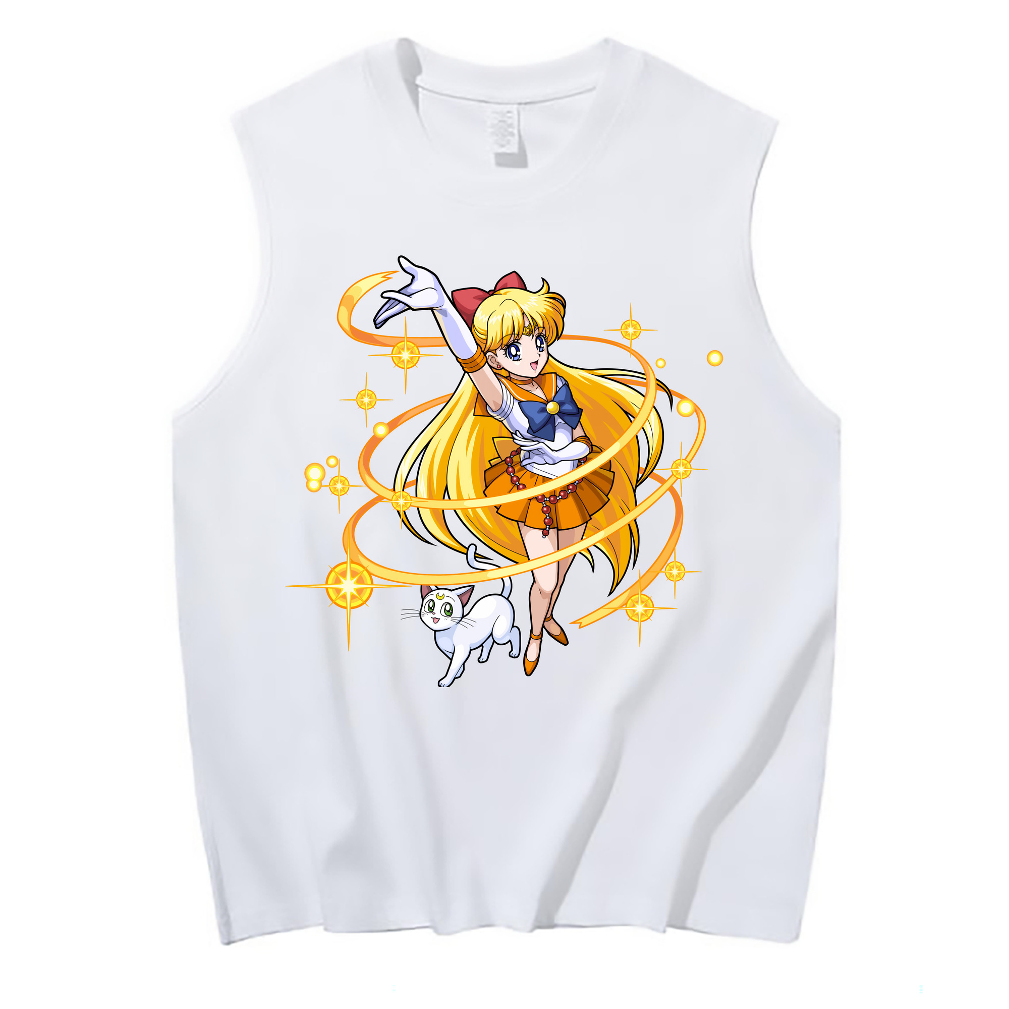 （画像用） 美少女戦士セーラームーン 愛野 美奈子 あいの みなこ Sailor Moon Aino Minako コットン100％タンクトップ（フロントプリント）