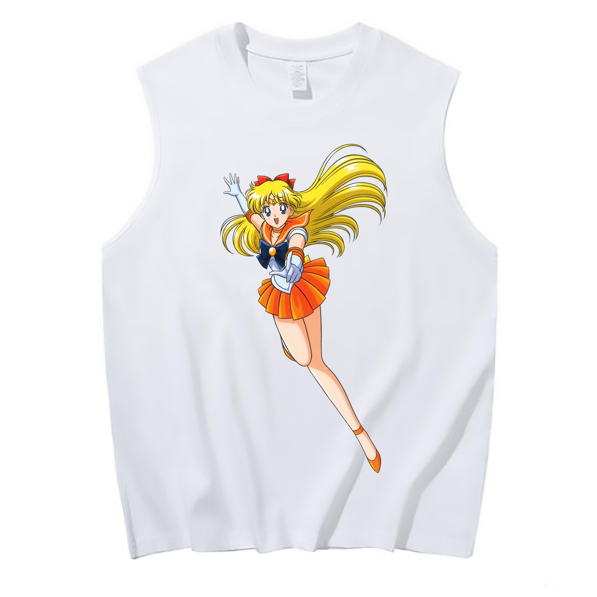 （画像用） 美少女戦士セーラームーン 愛野 美奈子 あいの みなこ Sailor Moon Aino Minako コットン100％タンクトップ（フロントプリント）