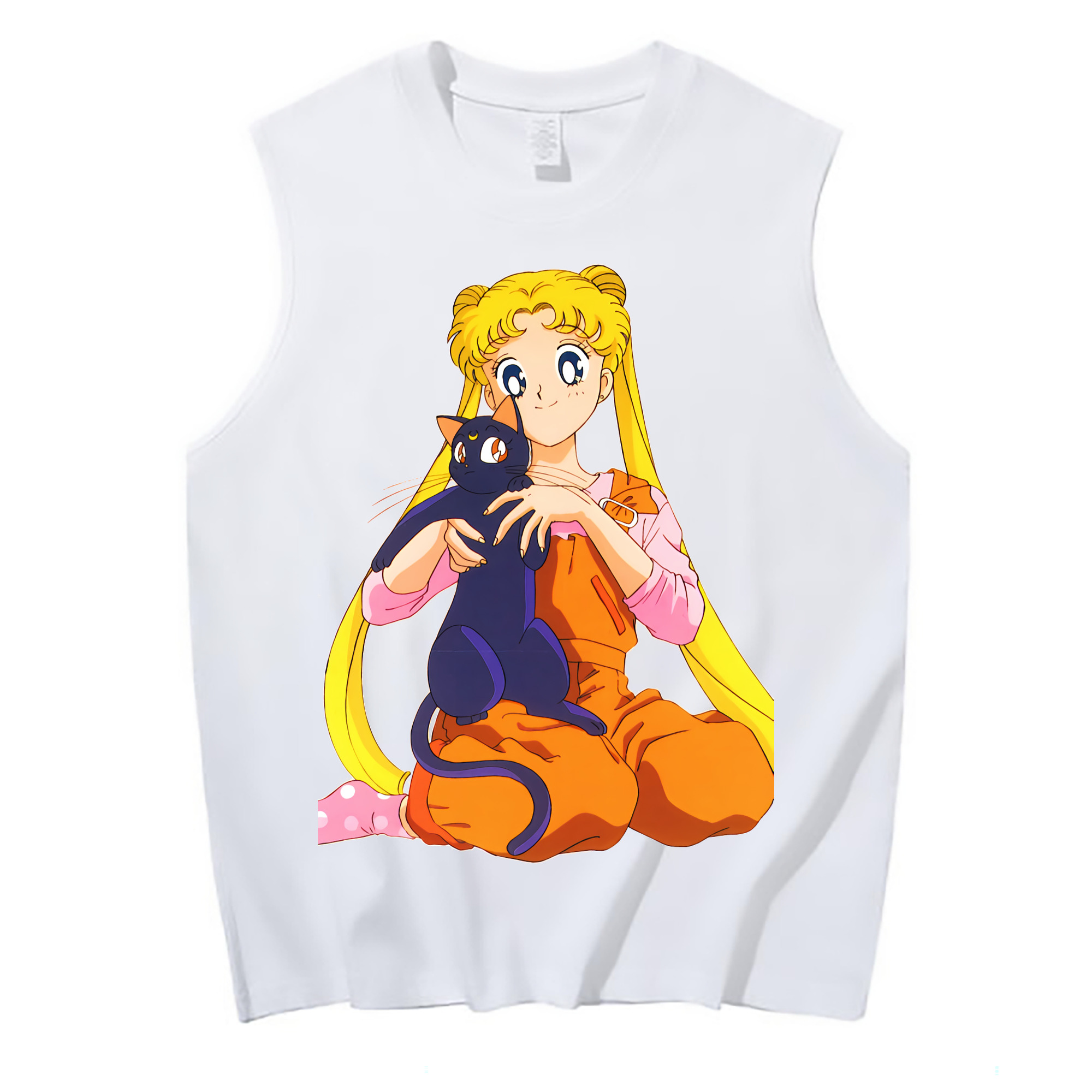 （画像用） 美少女戦士セーラームーン 愛野 美奈子 あいの みなこ Sailor Moon Aino Minako コットン100％タンクトップ（フロントプリント）
