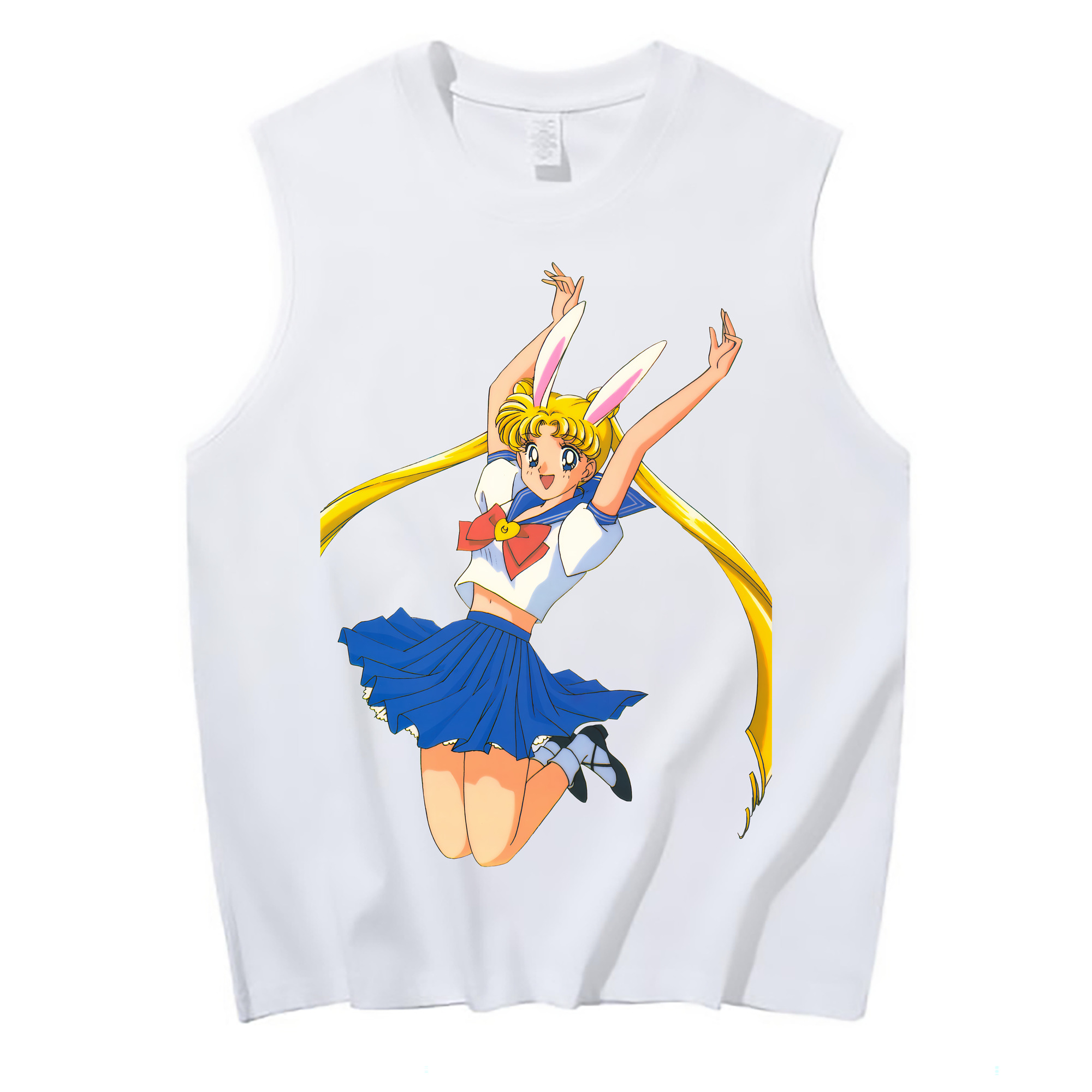 （画像用） 美少女戦士セーラームーン 愛野 美奈子 あいの みなこ Sailor Moon Aino Minako コットン100％タンクトップ（フロントプリント）