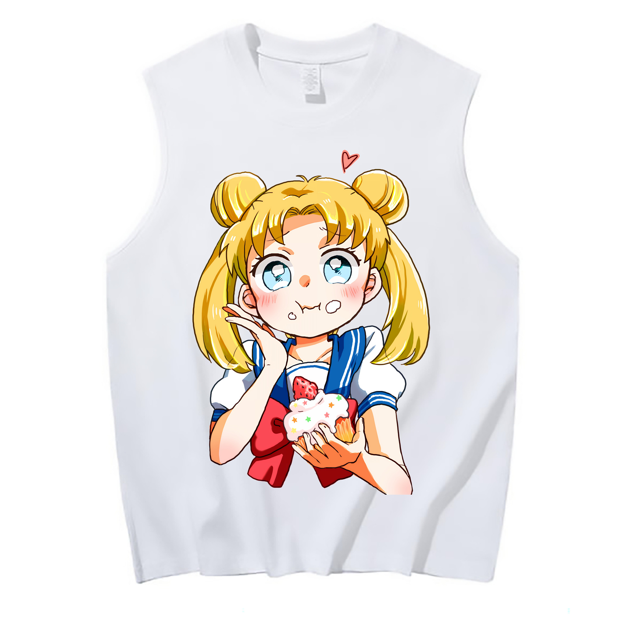 （画像用） 美少女戦士セーラームーン 愛野 美奈子 あいの みなこ Sailor Moon Aino Minako コットン100％タンクトップ（フロントプリント）