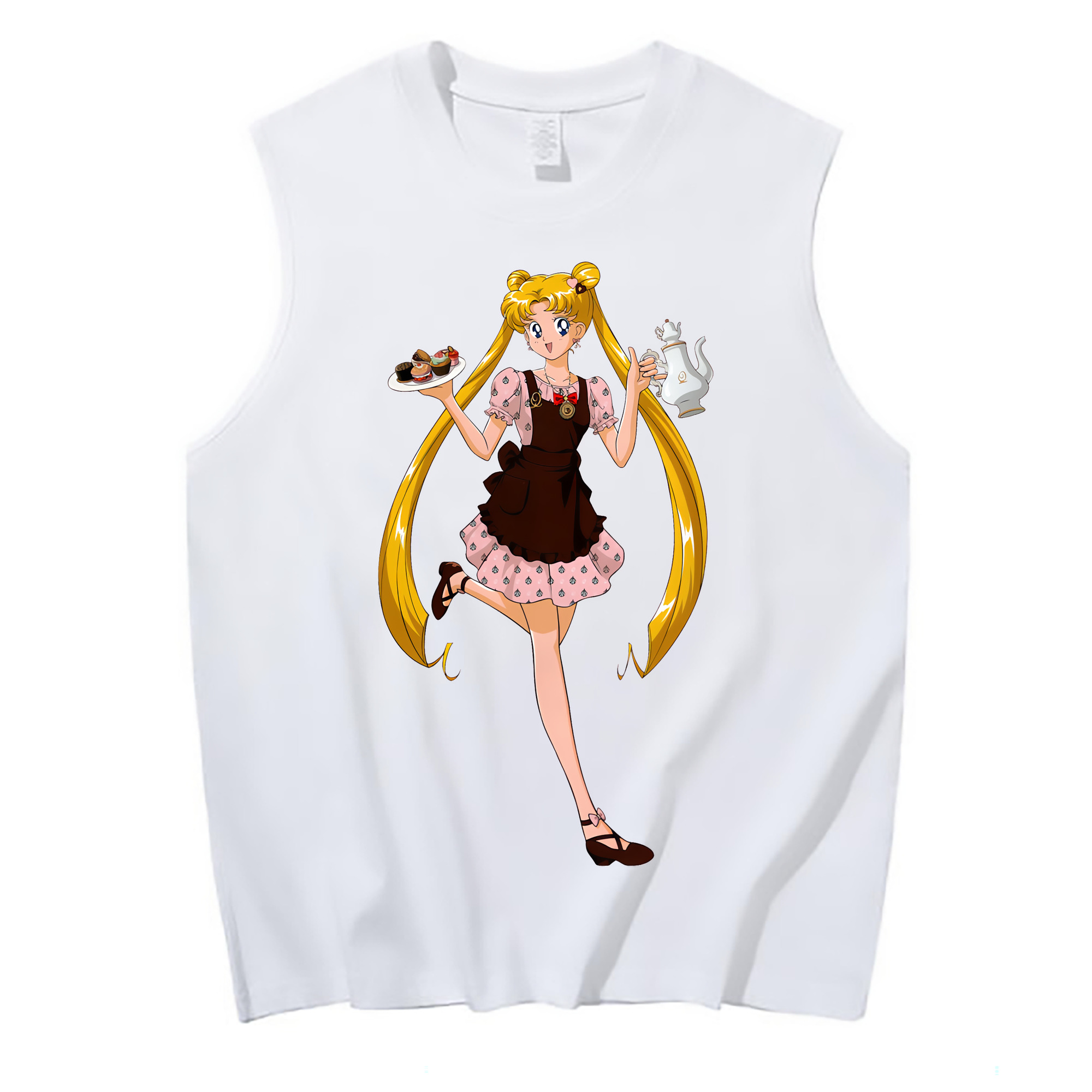 （画像用） 美少女戦士セーラームーン 愛野 美奈子 あいの みなこ Sailor Moon Aino Minako コットン100％タンクトップ（フロントプリント）