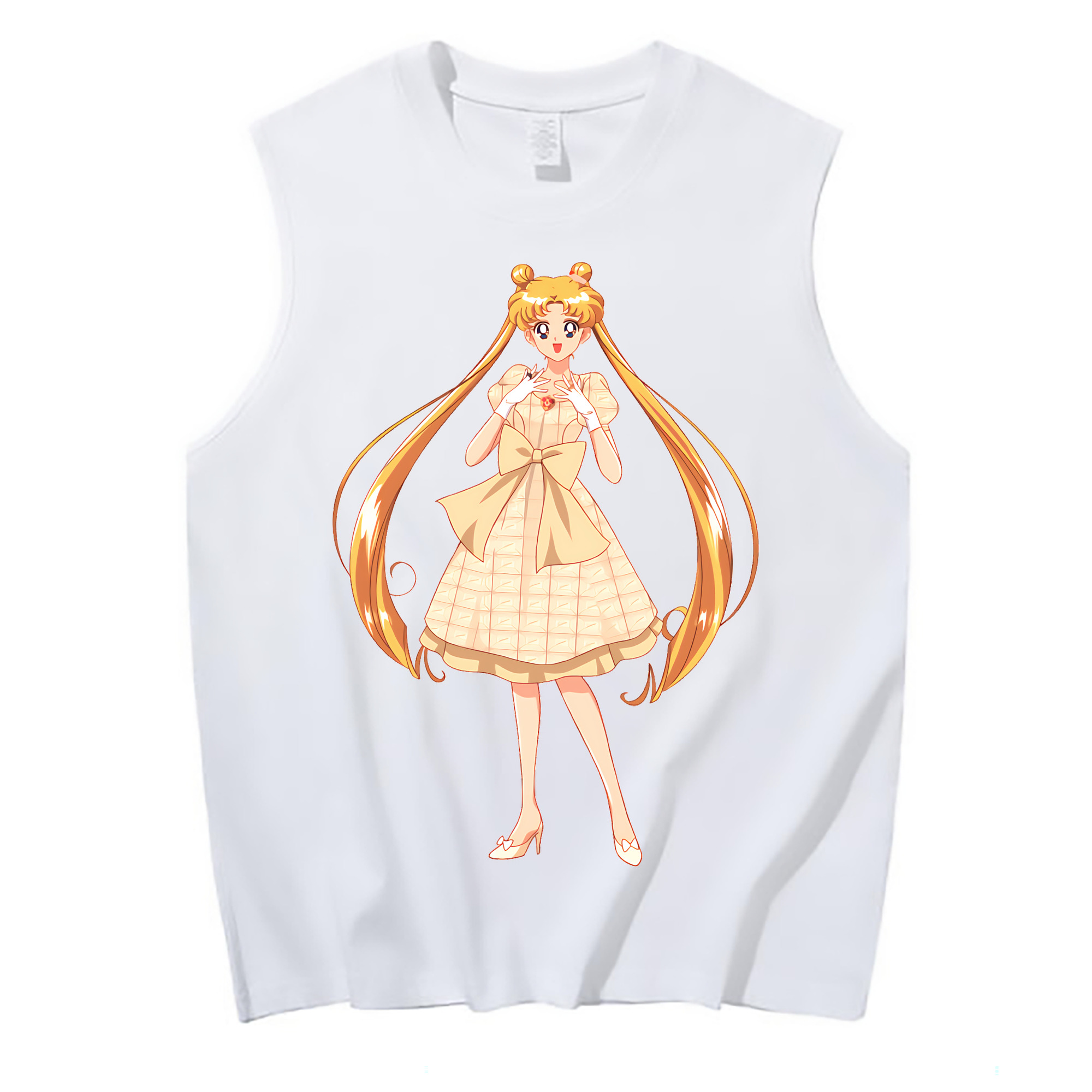 （画像用） 美少女戦士セーラームーン 愛野 美奈子 あいの みなこ Sailor Moon Aino Minako コットン100％タンクトップ（フロントプリント）