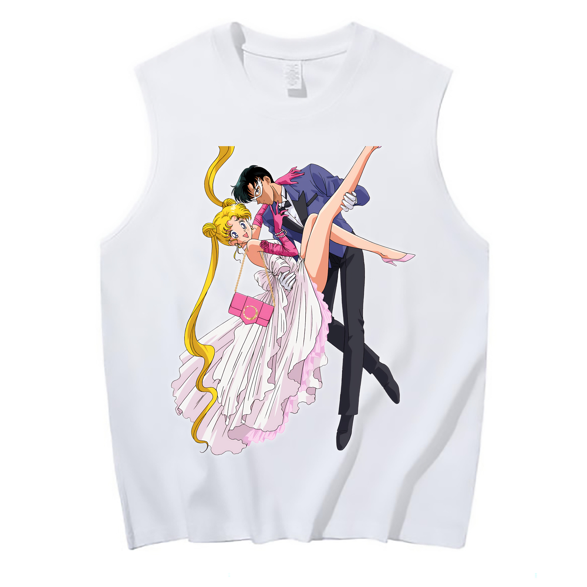 （画像用） 美少女戦士セーラームーン 愛野 美奈子 あいの みなこ Sailor Moon Aino Minako コットン100％タンクトップ（フロントプリント）