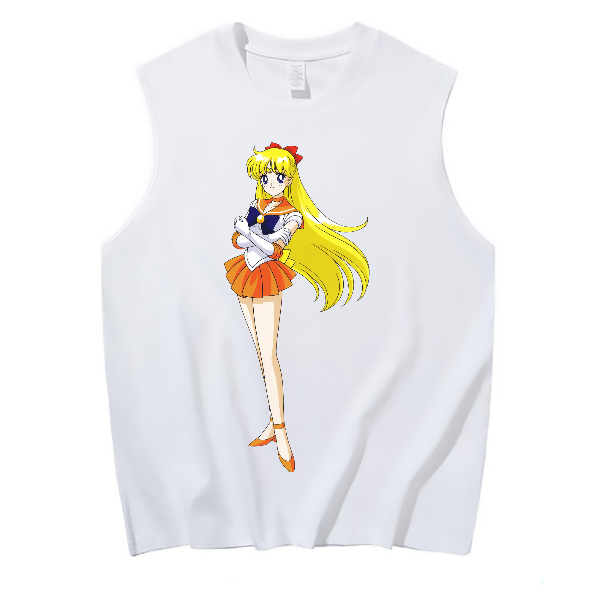 （画像用） 美少女戦士セーラームーン 愛野 美奈子 あいの みなこ Sailor Moon Aino Minako コットン100％タンクトップ（フロントプリント）