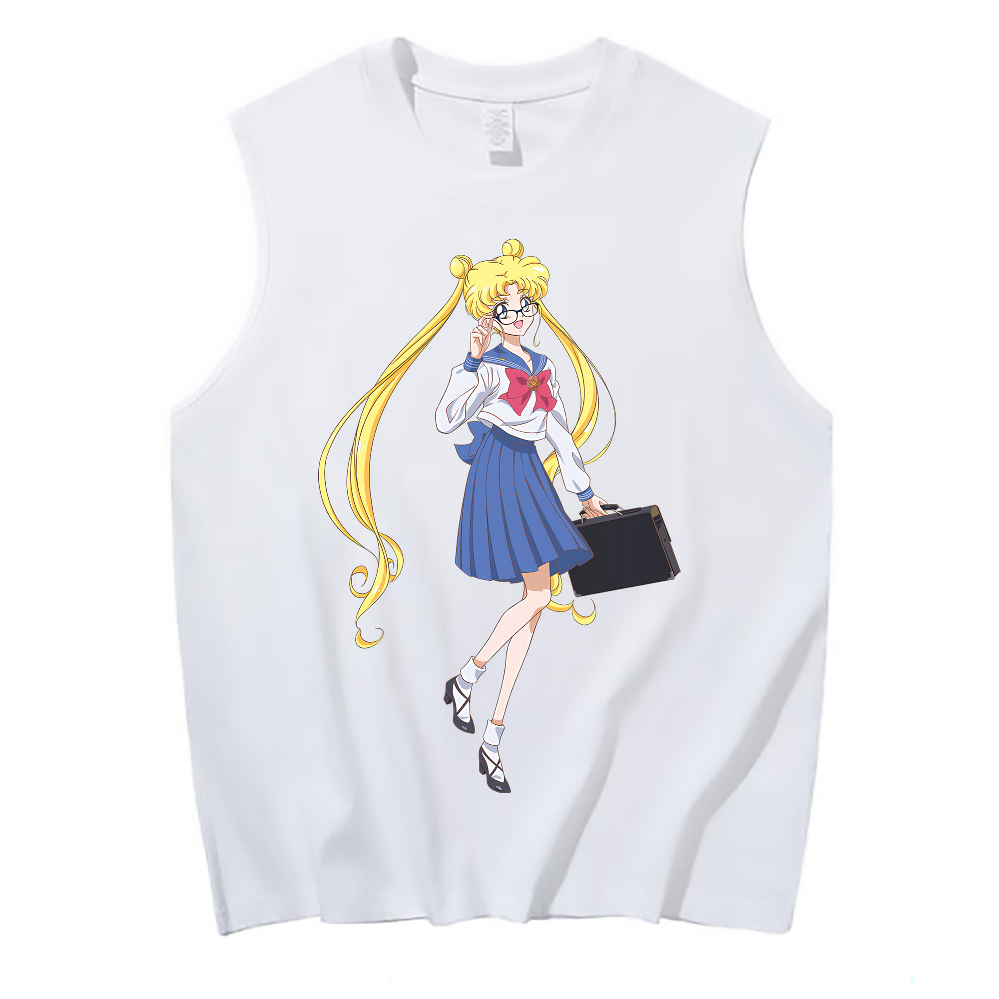 （画像用） 美少女戦士セーラームーン 愛野 美奈子 あいの みなこ Sailor Moon Aino Minako コットン100％タンクトップ（フロントプリント）