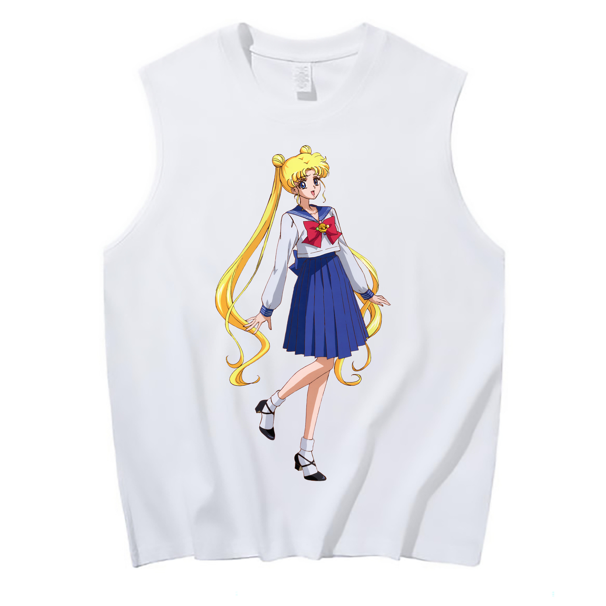 （画像用） 美少女戦士セーラームーン 愛野 美奈子 あいの みなこ Sailor Moon Aino Minako コットン100％タンクトップ（フロントプリント）