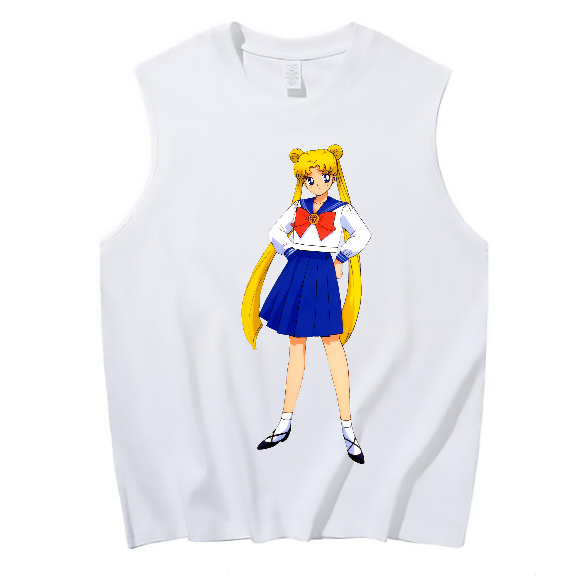 （画像用） 美少女戦士セーラームーン 愛野 美奈子 あいの みなこ Sailor Moon Aino Minako コットン100％タンクトップ（フロントプリント）
