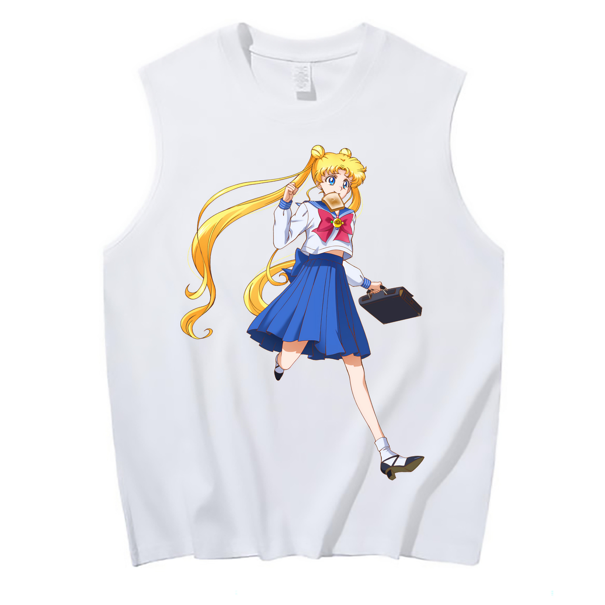 （画像用） 美少女戦士セーラームーン 愛野 美奈子 あいの みなこ Sailor Moon Aino Minako コットン100％タンクトップ（フロントプリント）