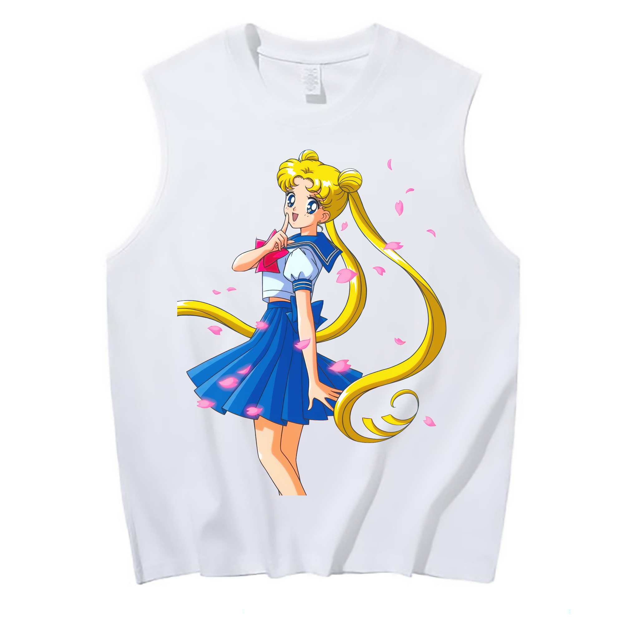 （画像用） 美少女戦士セーラームーン 愛野 美奈子 あいの みなこ Sailor Moon Aino Minako コットン100％タンクトップ（フロントプリント）