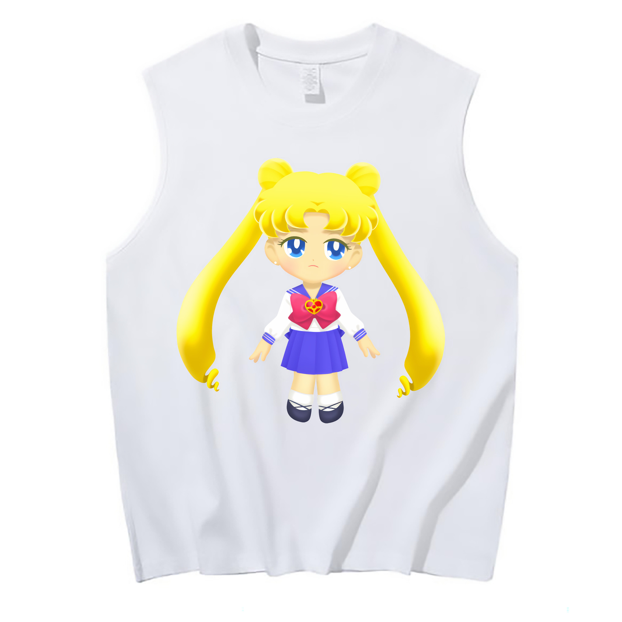 （画像用） 美少女戦士セーラームーン 愛野 美奈子 あいの みなこ Sailor Moon Aino Minako コットン100％タンクトップ（フロントプリント）