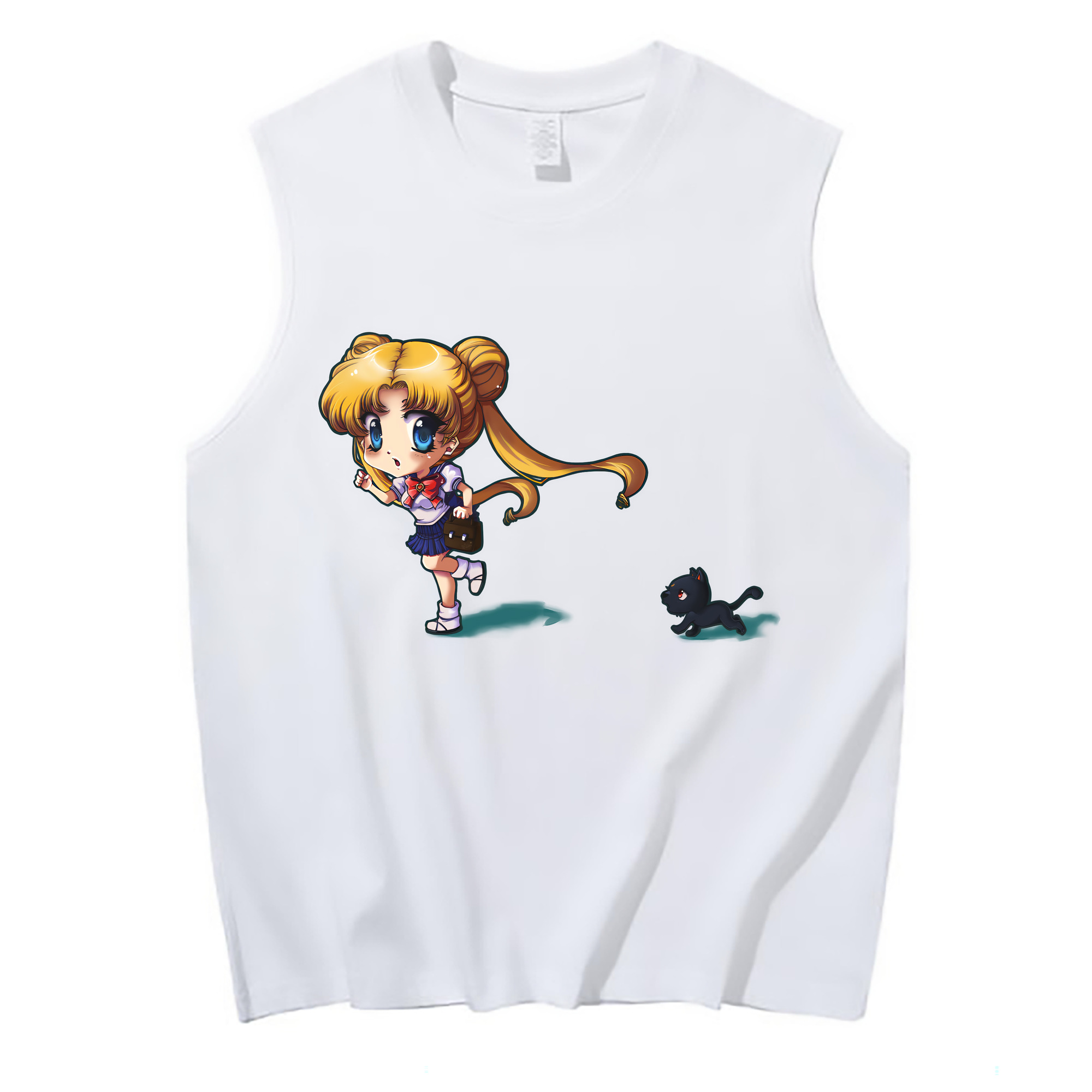 （画像用） 美少女戦士セーラームーン 愛野 美奈子 あいの みなこ Sailor Moon Aino Minako コットン100％タンクトップ（フロントプリント）