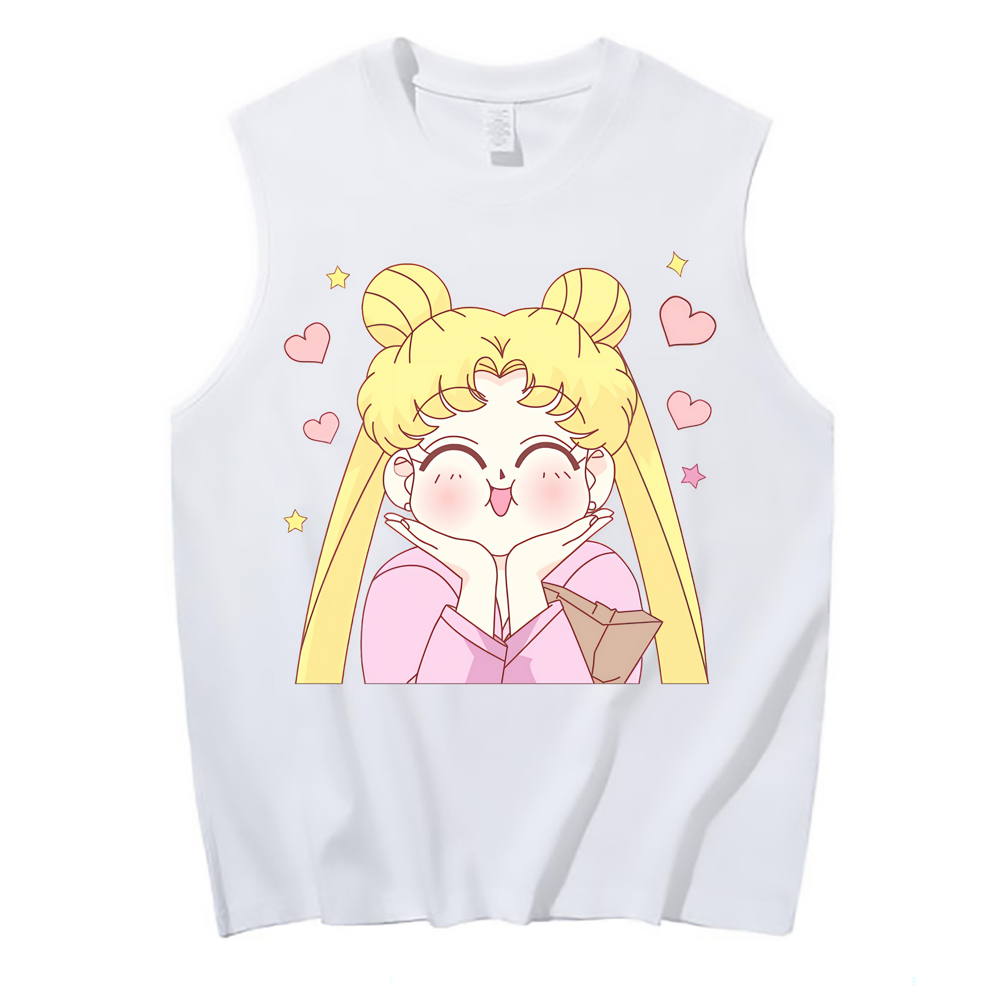 （画像用） 美少女戦士セーラームーン 愛野 美奈子 あいの みなこ Sailor Moon Aino Minako コットン100％タンクトップ（フロントプリント）