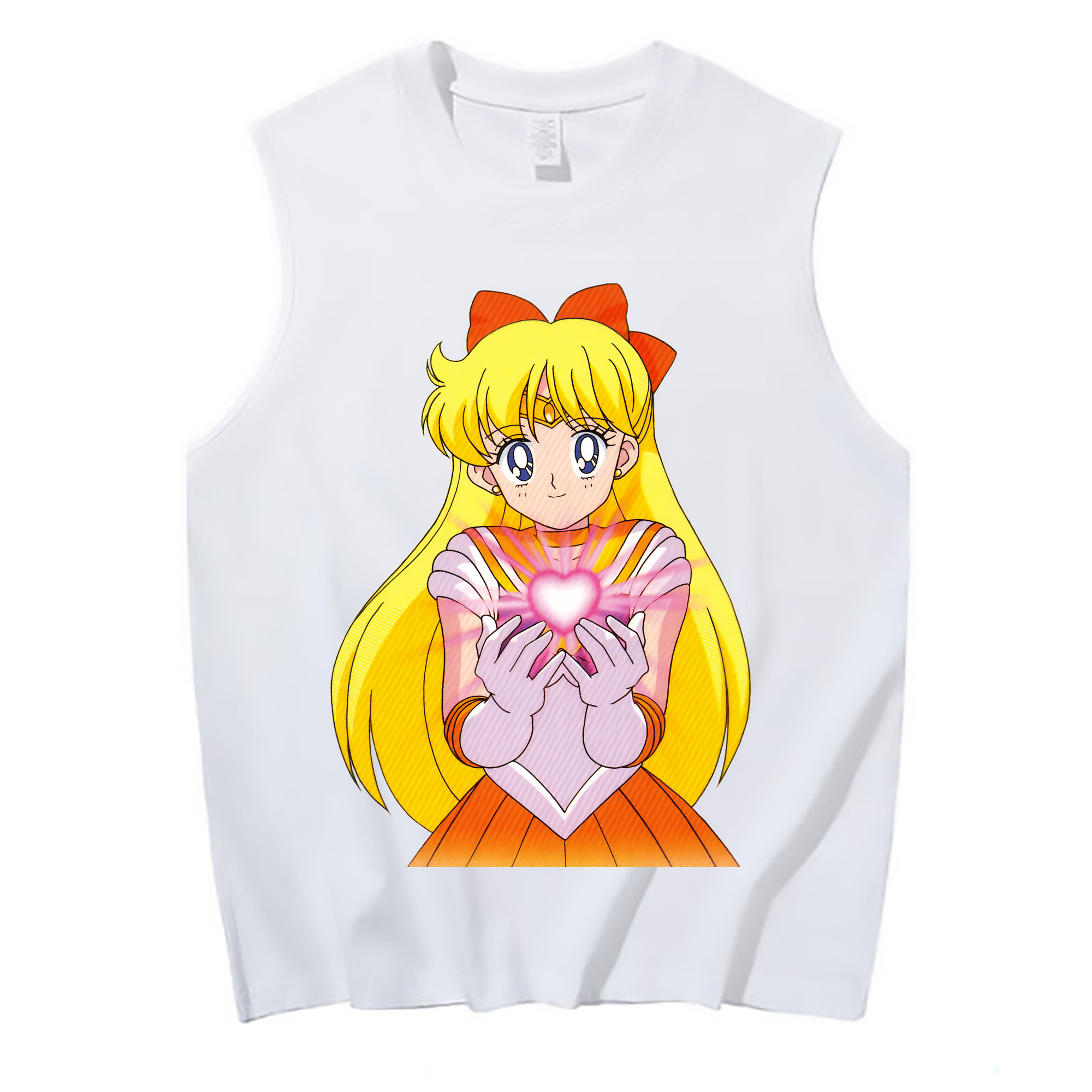 （画像用） 美少女戦士セーラームーン 愛野 美奈子 あいの みなこ Sailor Moon Aino Minako コットン100％タンクトップ（フロントプリント）