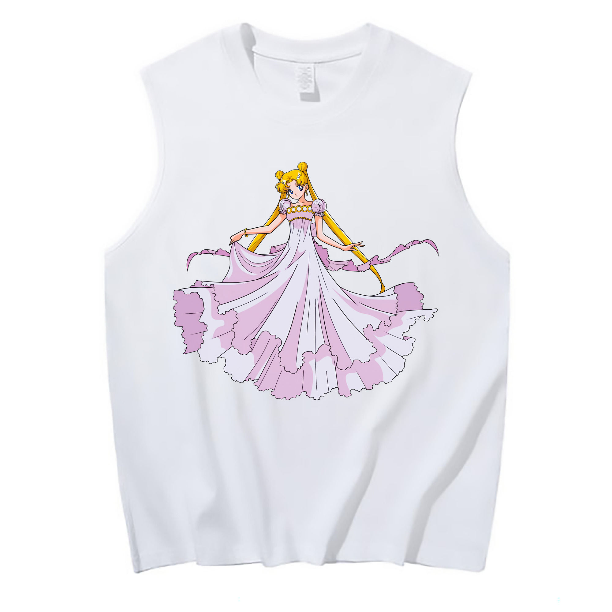 （画像用） 美少女戦士セーラームーン 愛野 美奈子 あいの みなこ Sailor Moon Aino Minako コットン100％タンクトップ（フロントプリント）