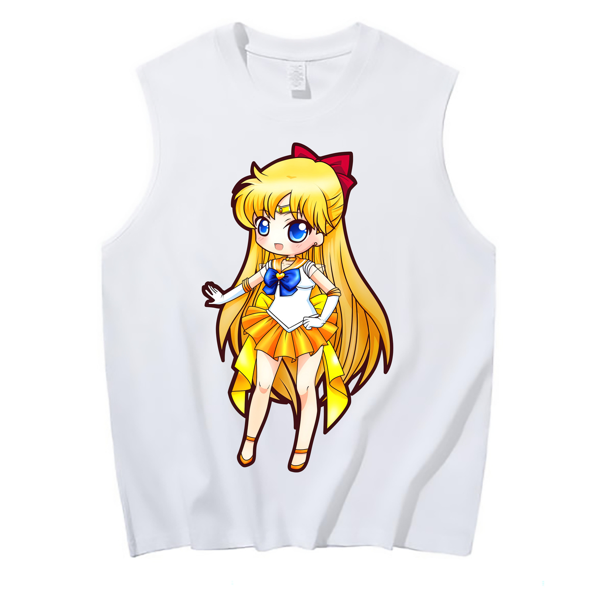 （画像用） 美少女戦士セーラームーン 愛野 美奈子 あいの みなこ Sailor Moon Aino Minako コットン100％タンクトップ（フロントプリント）